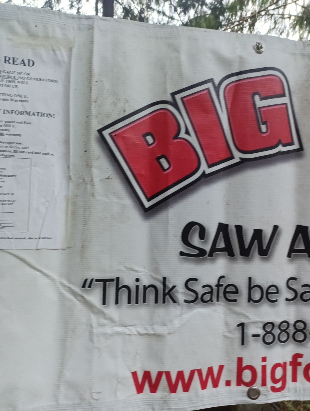 Vintage Big Foot Tools Advertising Banner 68×21.5 In RARE