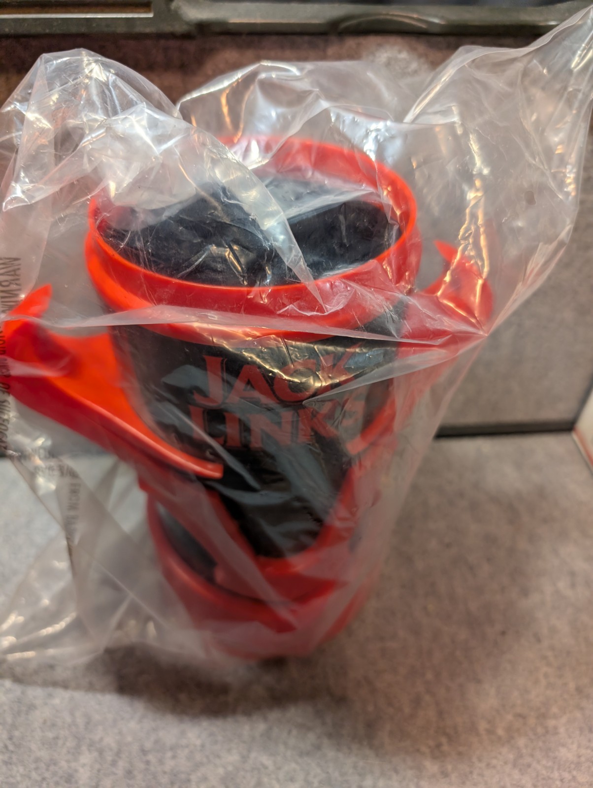 Jack Links Store Display Mug Cup Red & Black Bull Horns 11 Inches Tall NEW