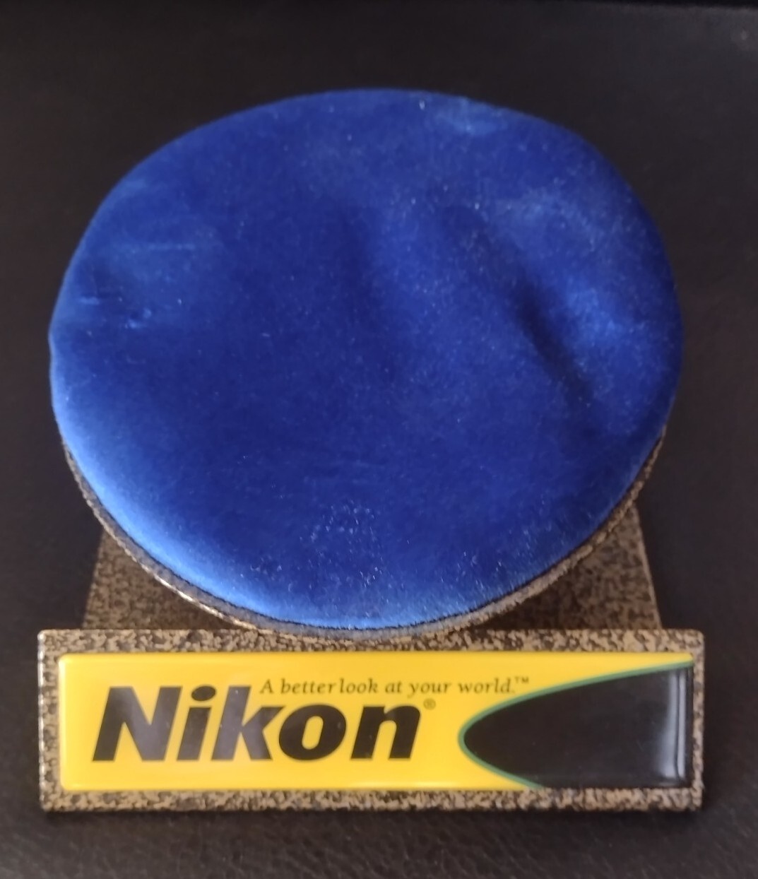 Nikon Metal Dealer Camera Blue Felt Display Stand Better Look at Your World