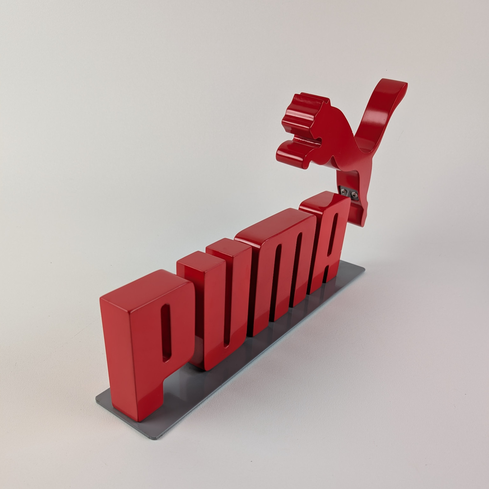 Puma Sneaker Shoe Store Advertising Red Counter Tabletop Display Stand Sign 20″