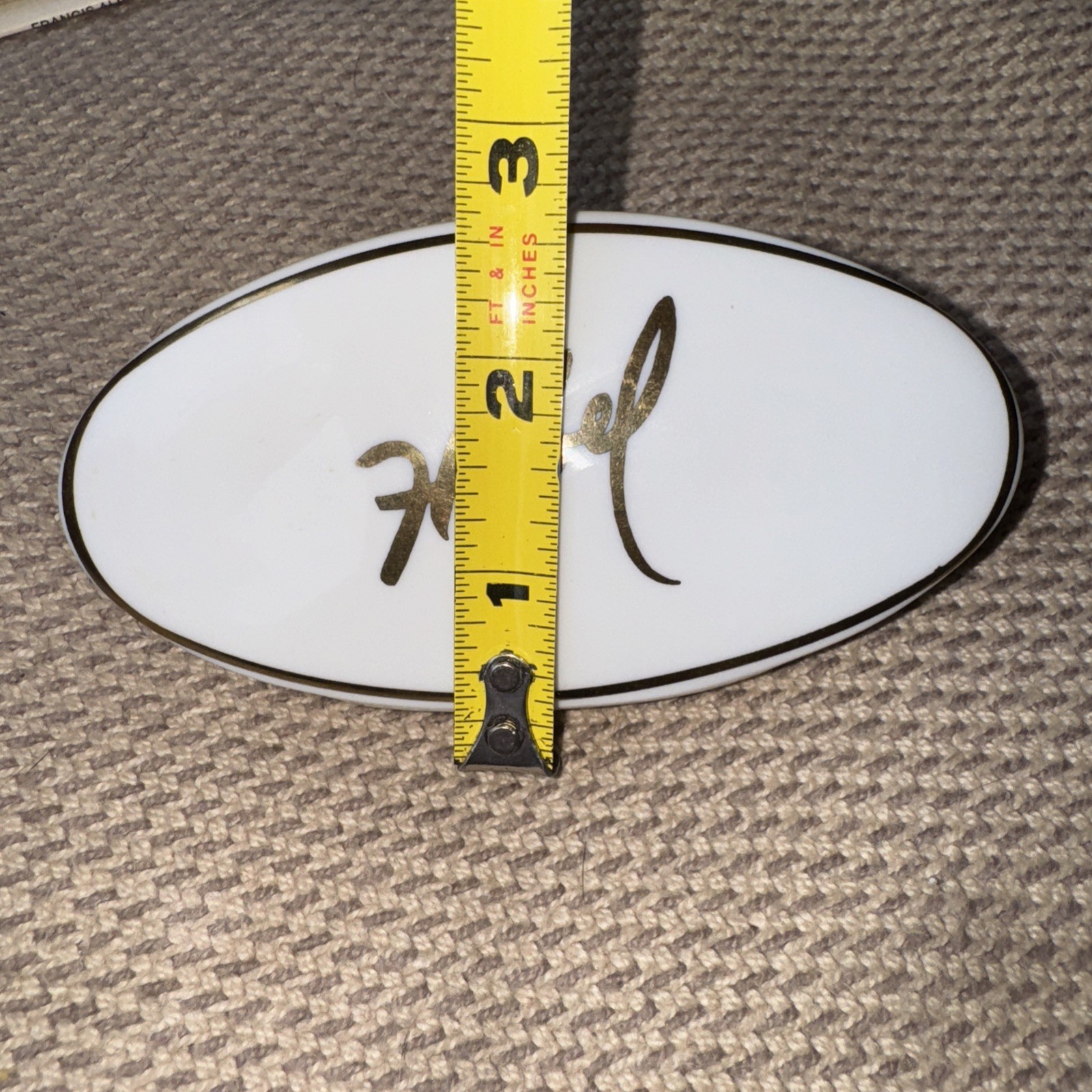 Edna Hibel Bone China Advertising White & Gold Store Countertop Display Sign
