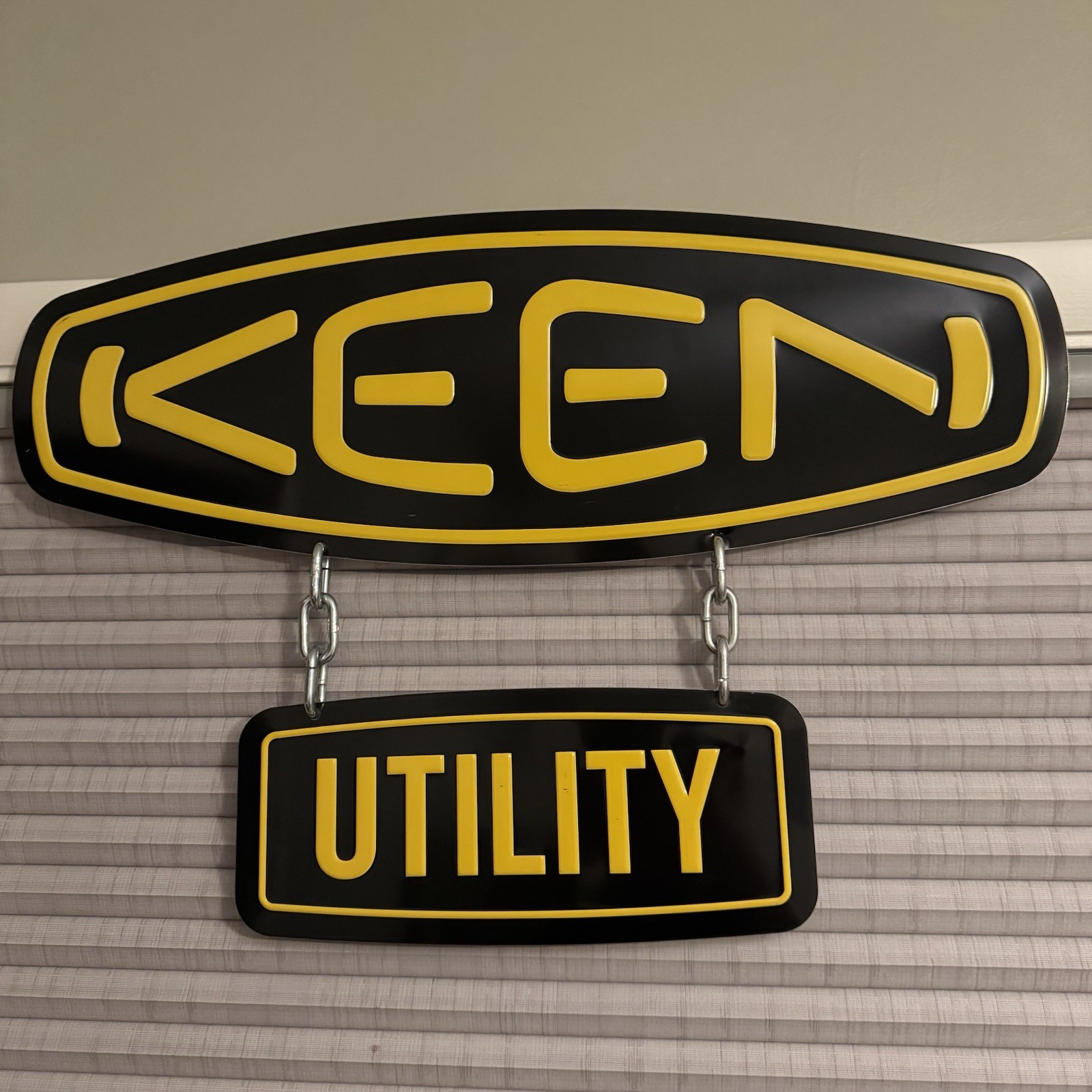 Keen Utility Shoe Brand Sign Metal Store Advertising Hanging Display 27” x 18”