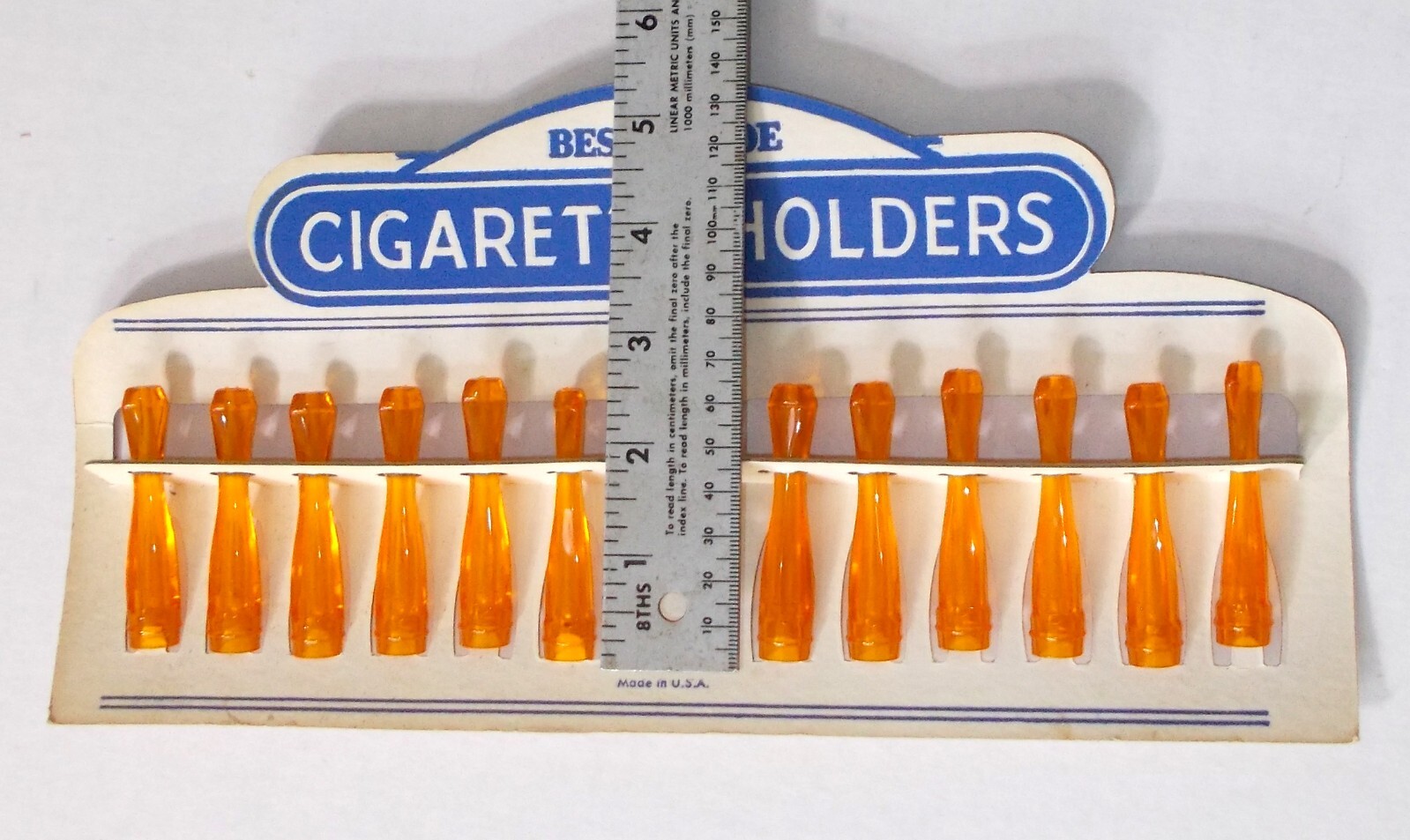vintage STORE DISPLAY BEST MADE CIGARETTE HOLDERS full card 12 pc 2.5″ PLASTIC