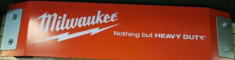 MILWAUKEE TOOLS Commercial Steel 4’ x 12” In-Store Garage Shop Sign Display NEW