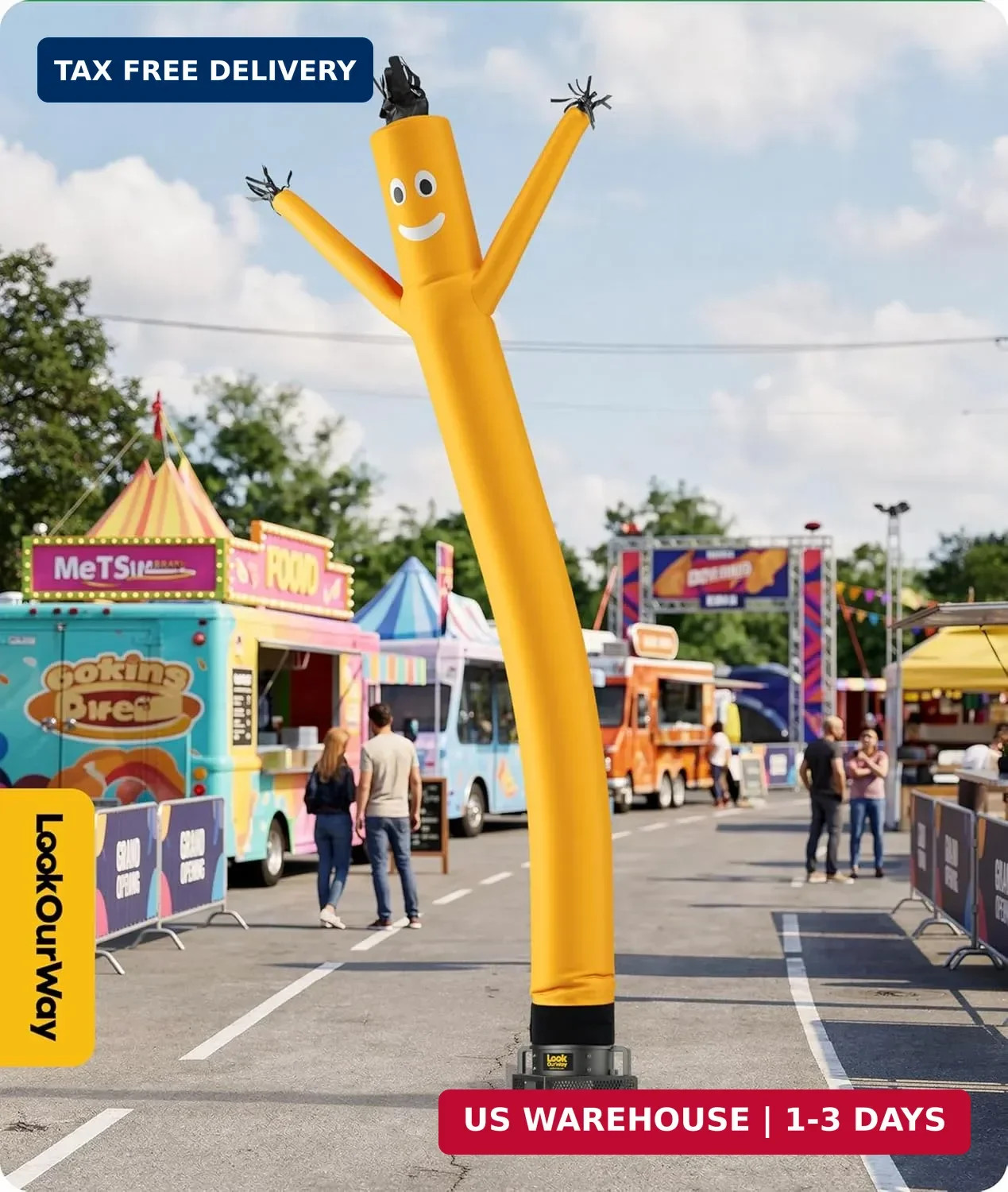 LookOurWay Air Dancers Inflatable Tube Man Attachment – 20 Feet Tall Wacky Wavin
