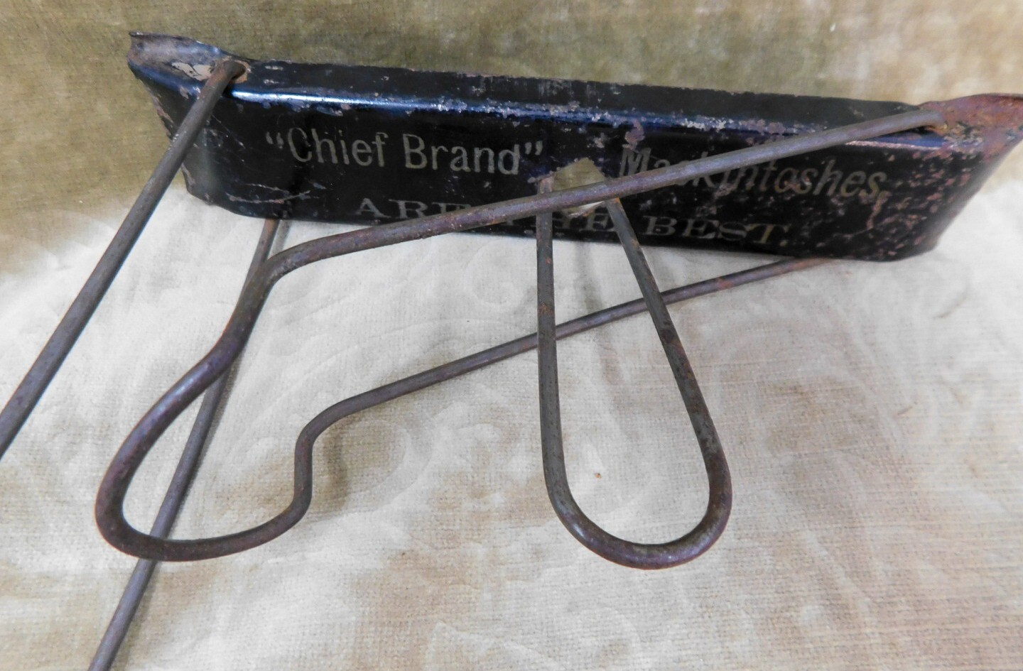 Antique “Chief Brand” MacKintoshes Advertising General Store Display Wall Rack