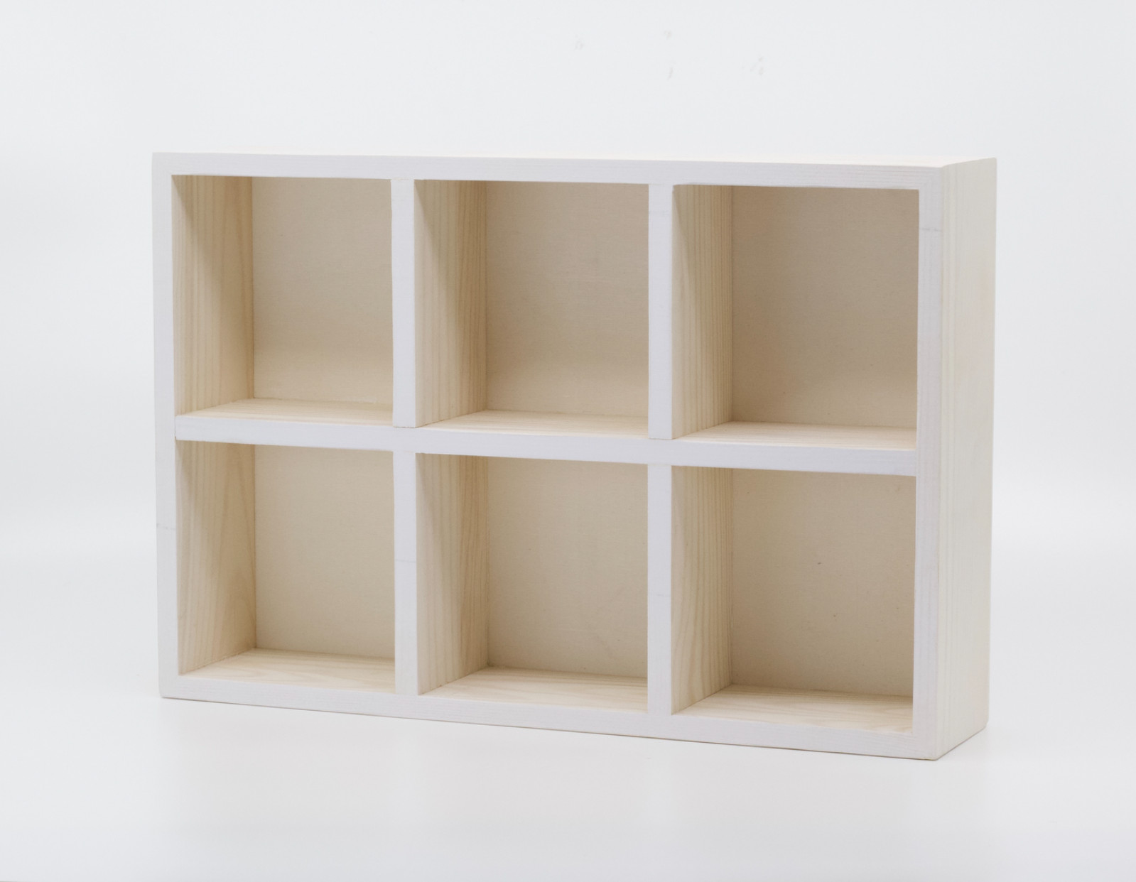Mini Display Shelf 6 Cubby Wood Wall Shelf for Mini Figures & Collectibles