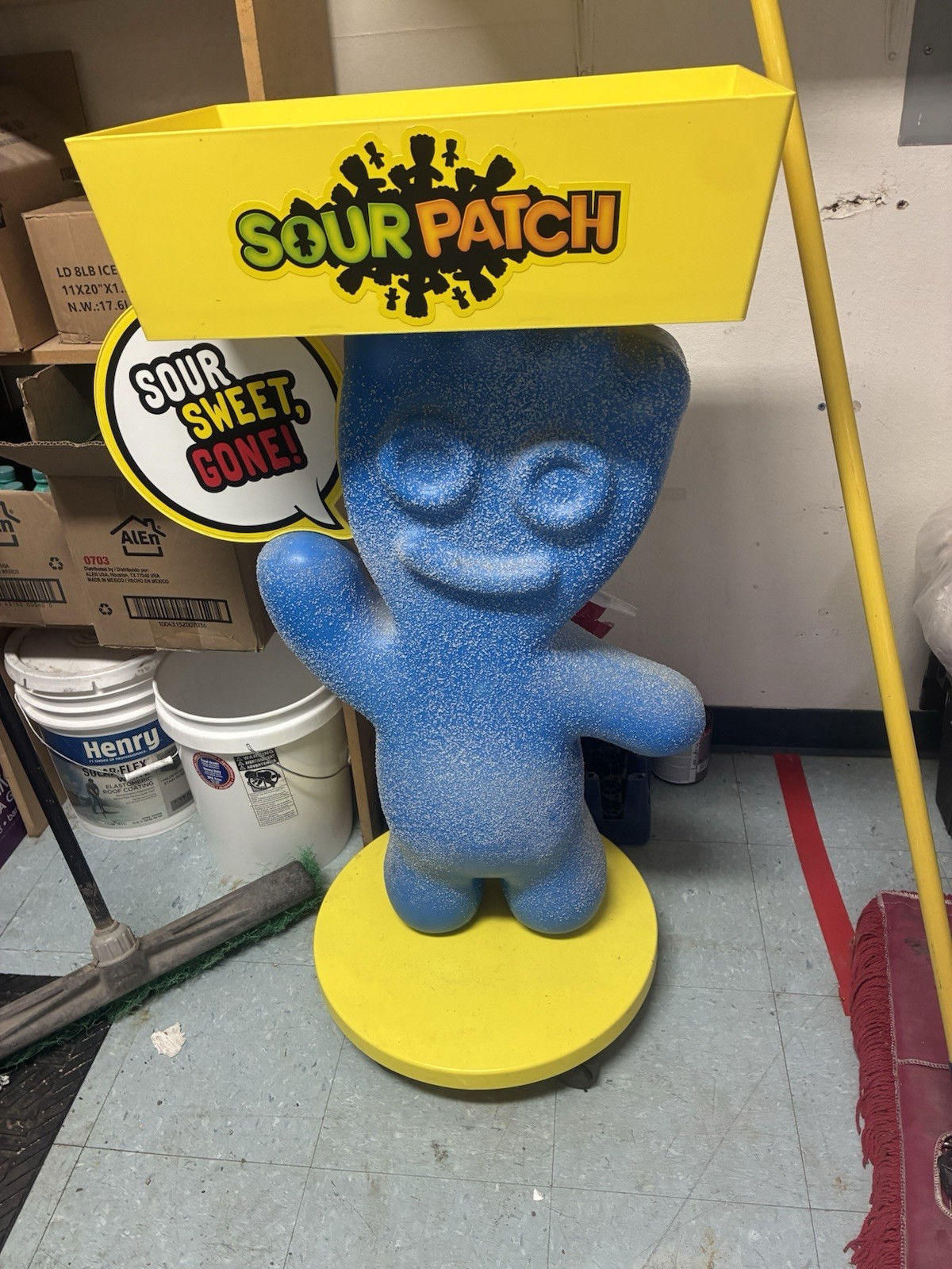 Sour Patch Kids Store Display Advertising Figure Stand w/ Yellow Sign