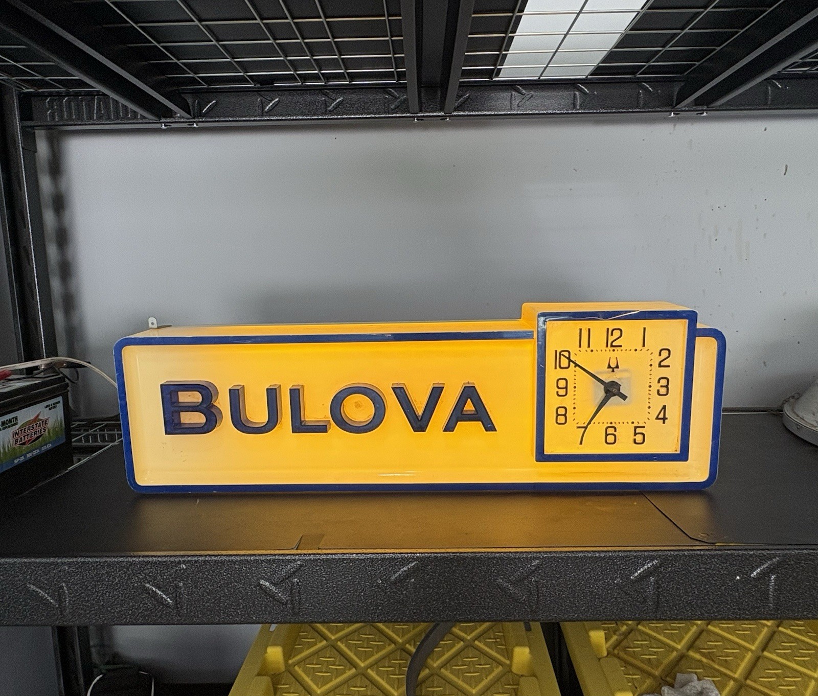 Vintage Bulova Watch Advertisement Light-Up Advertising Display Clock Sign READ