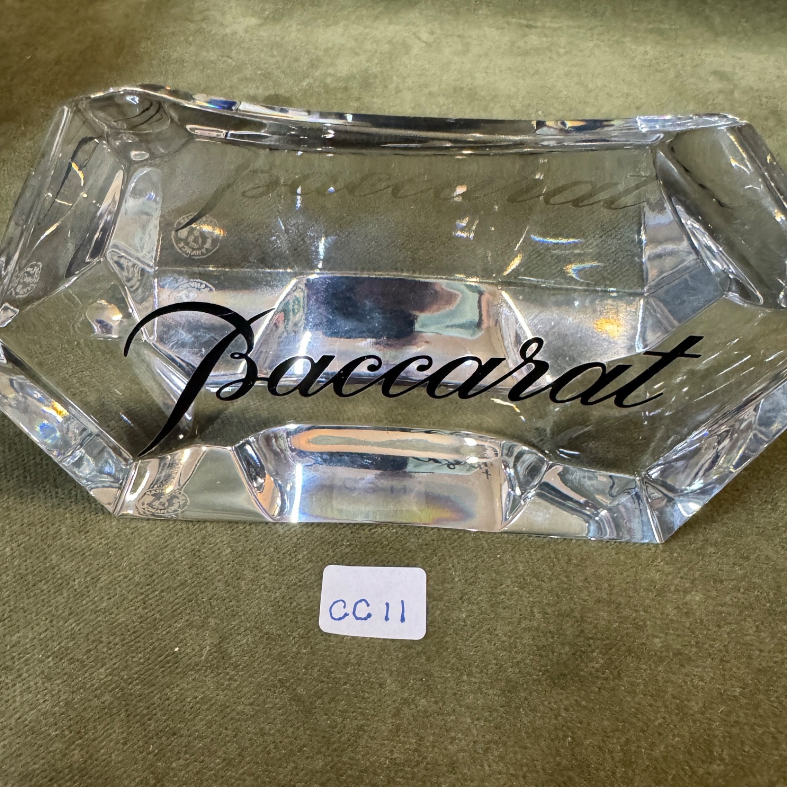 Vintage Baccarat Crystal Store Display Sign Paperweight Sculpture
