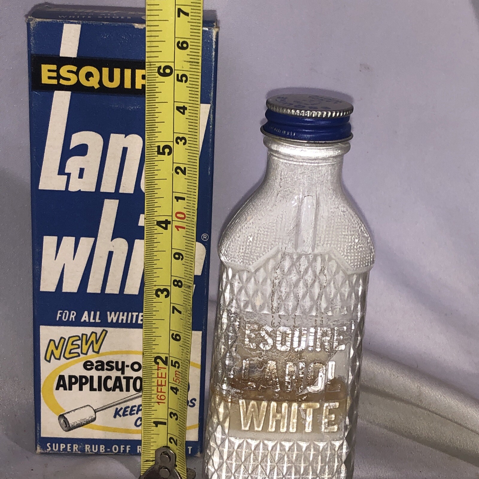 Vtg Old Advertising Esquire Lanol White Shoe Polish Baby Nurses Original Box/1c
