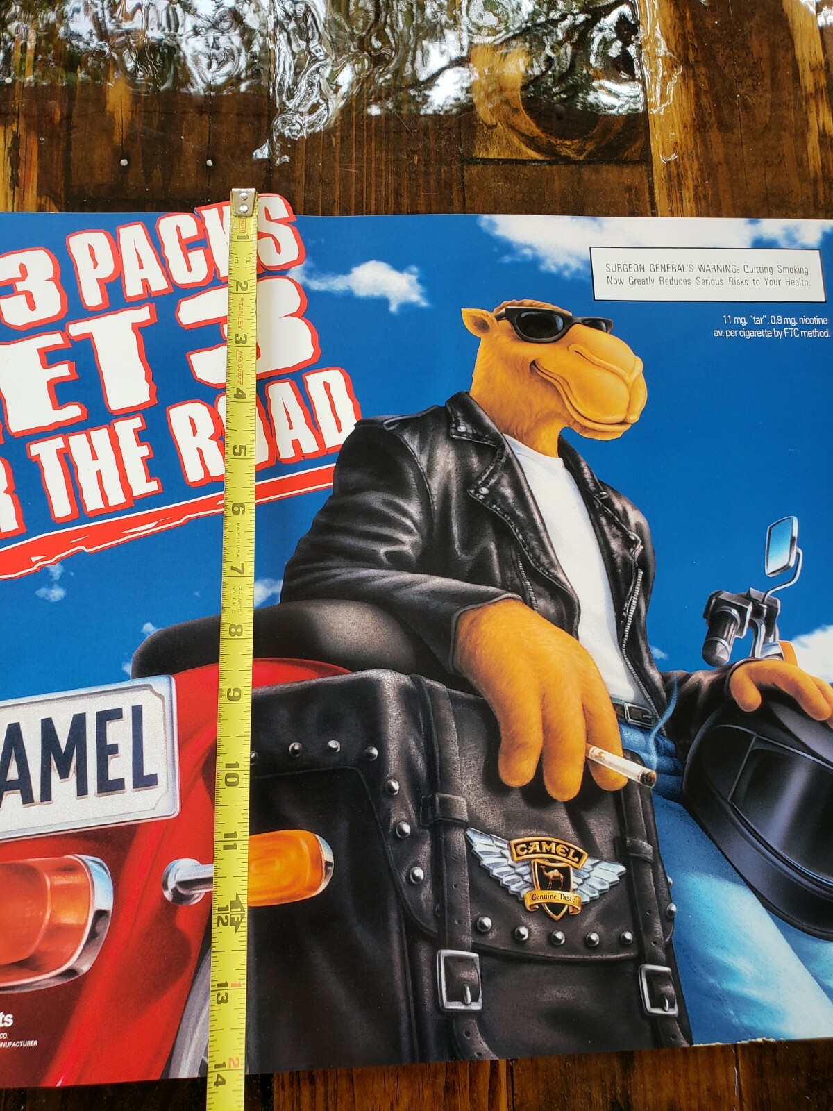 7 Joe Camel Motorcycle Store Display Sign Cigarette Tobacco 96 Advertising