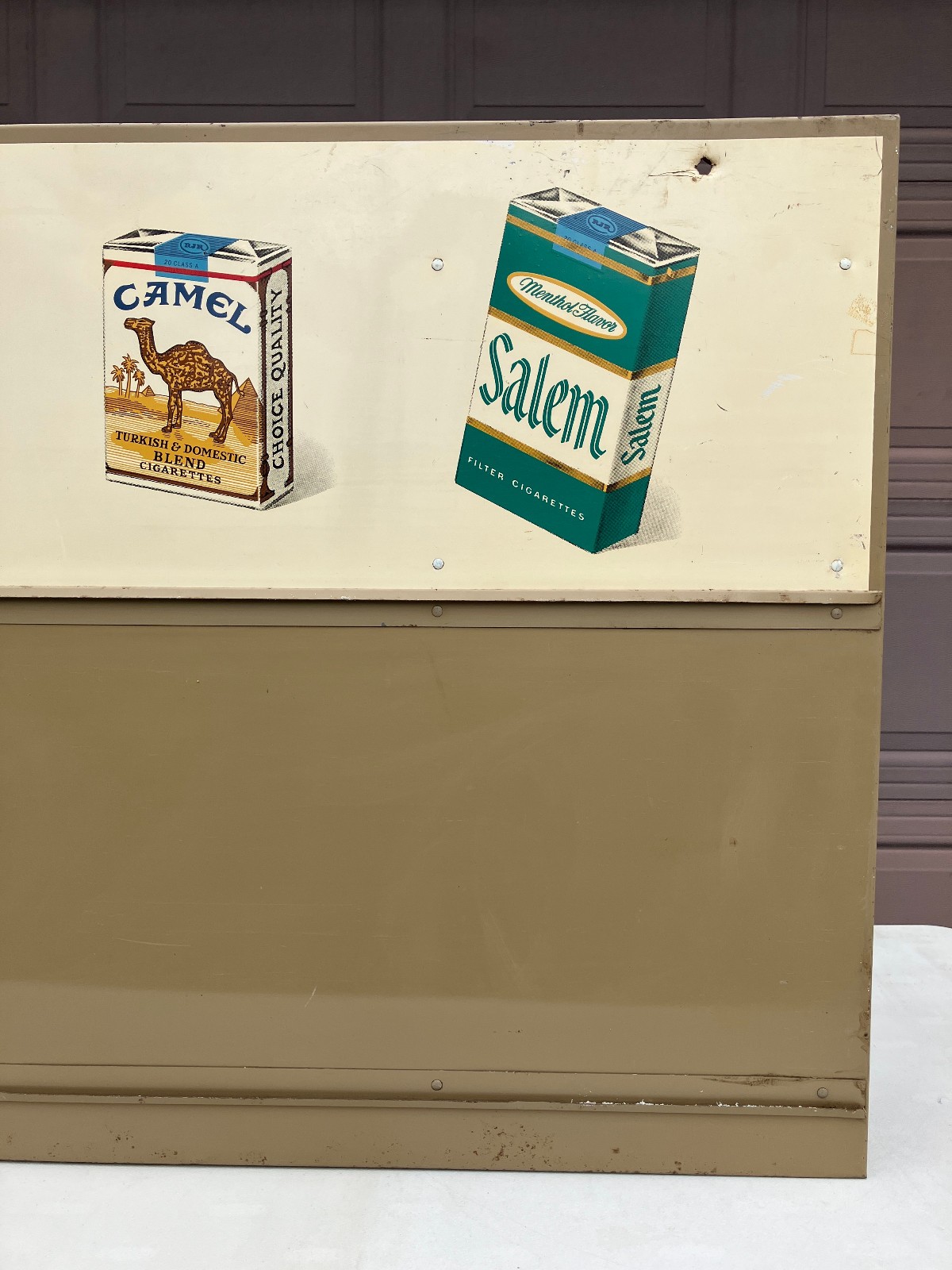 Cigarette retail store gas station display vintage FLAW metal 28 x 22 tobacco