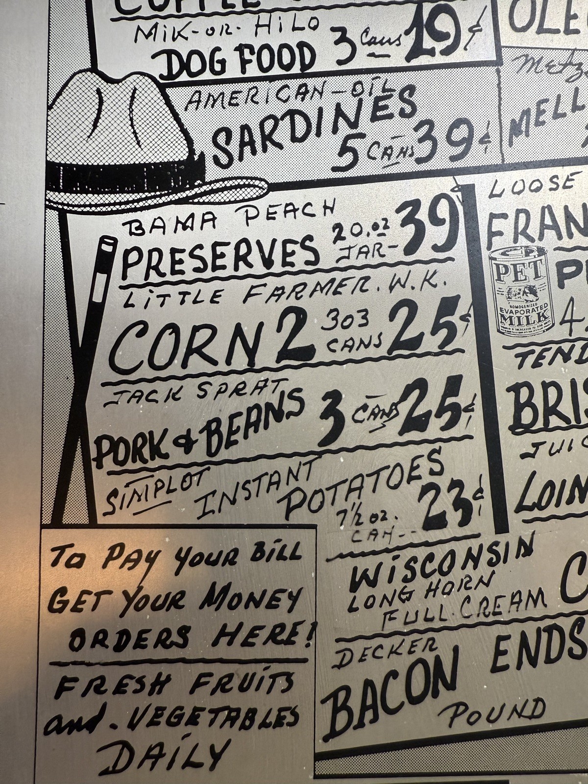 CLEARANCE Vintage 1955 Aluminum Printing Plate for Grocery Store Circulars