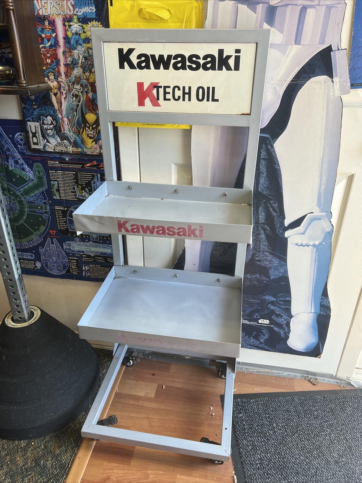 Kawasaki Motorcycle Dealer Store Display Shelf Merchandiser K-tech Oil ONWHEELS