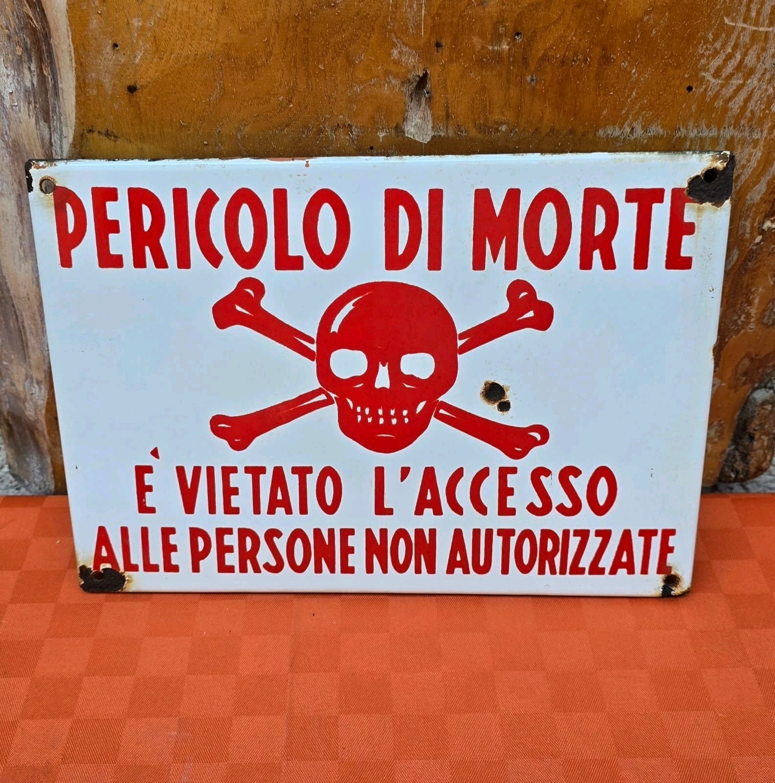Danger of Death Enamel Table Sign