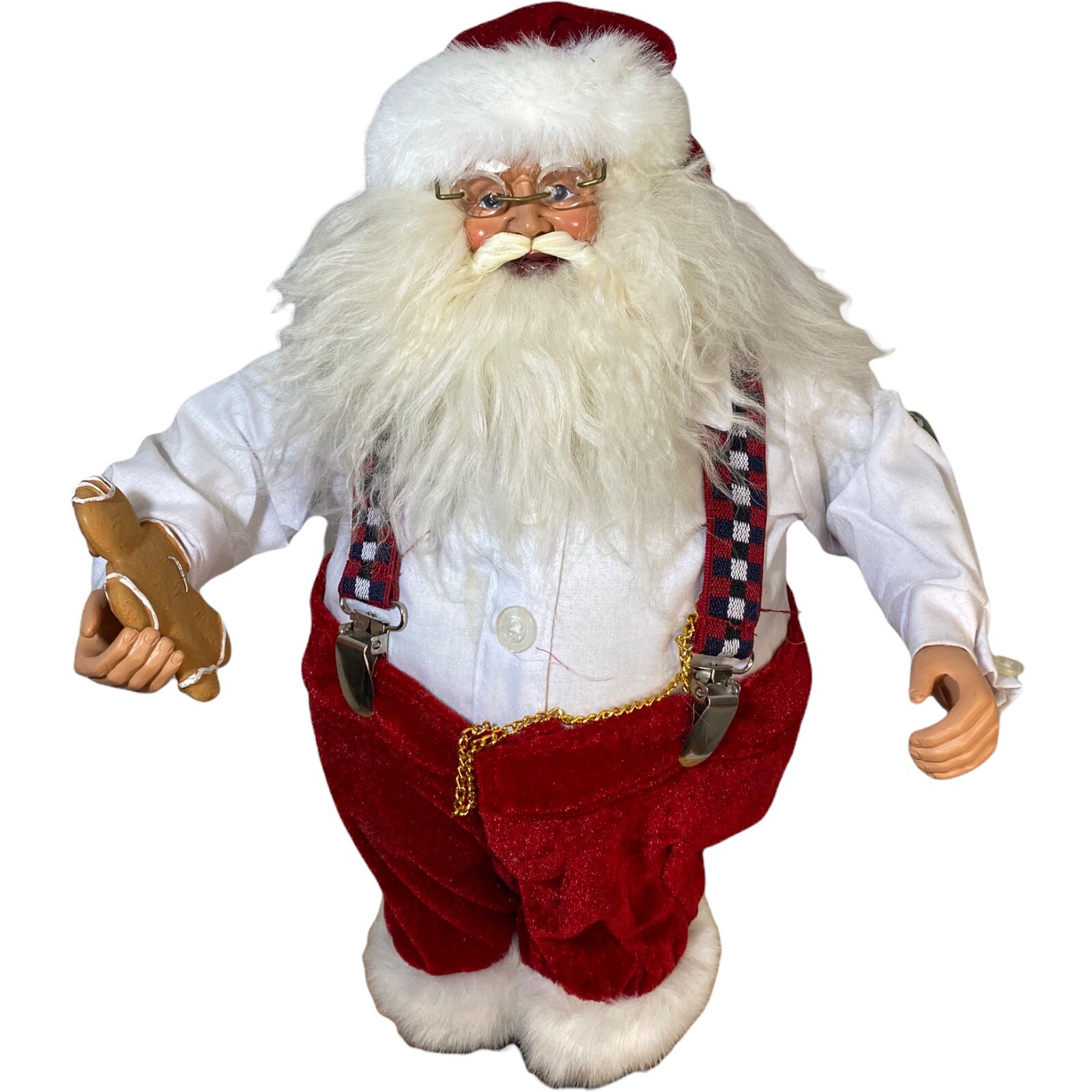 Santa’s Workshop 16 in” Store Display Santa Clause Velvet Suit Father Time