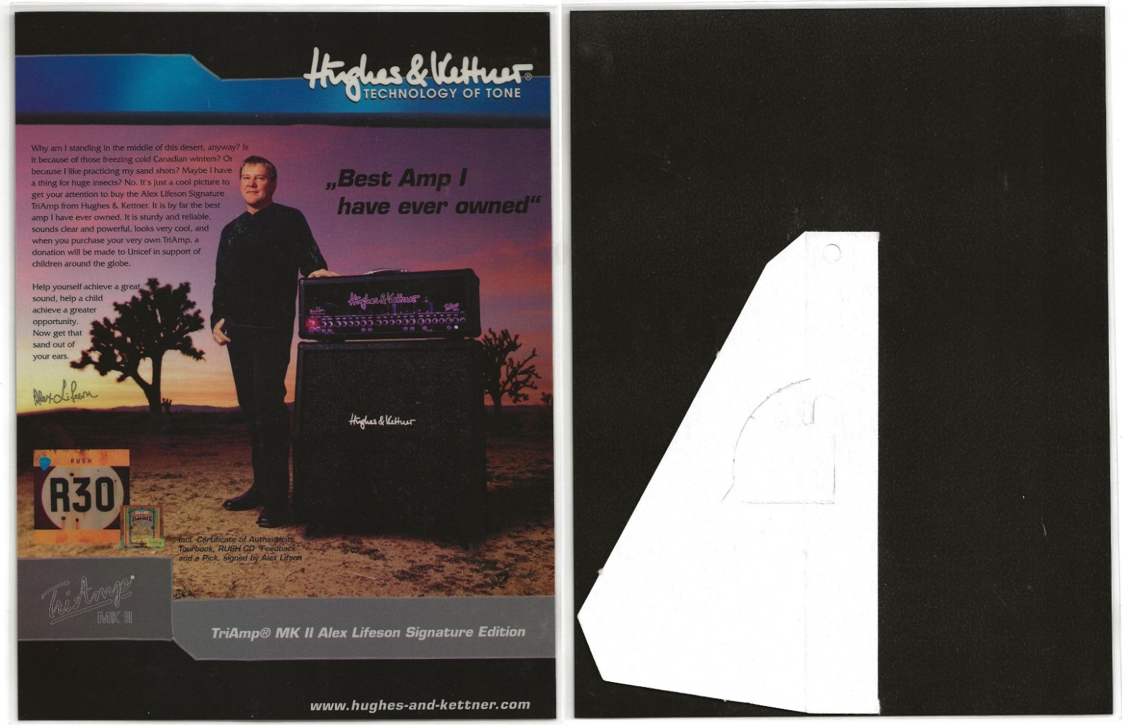 Alex Lifeson Store counter display Advert Hughes & Kettner SUPER RARE R30 Rush