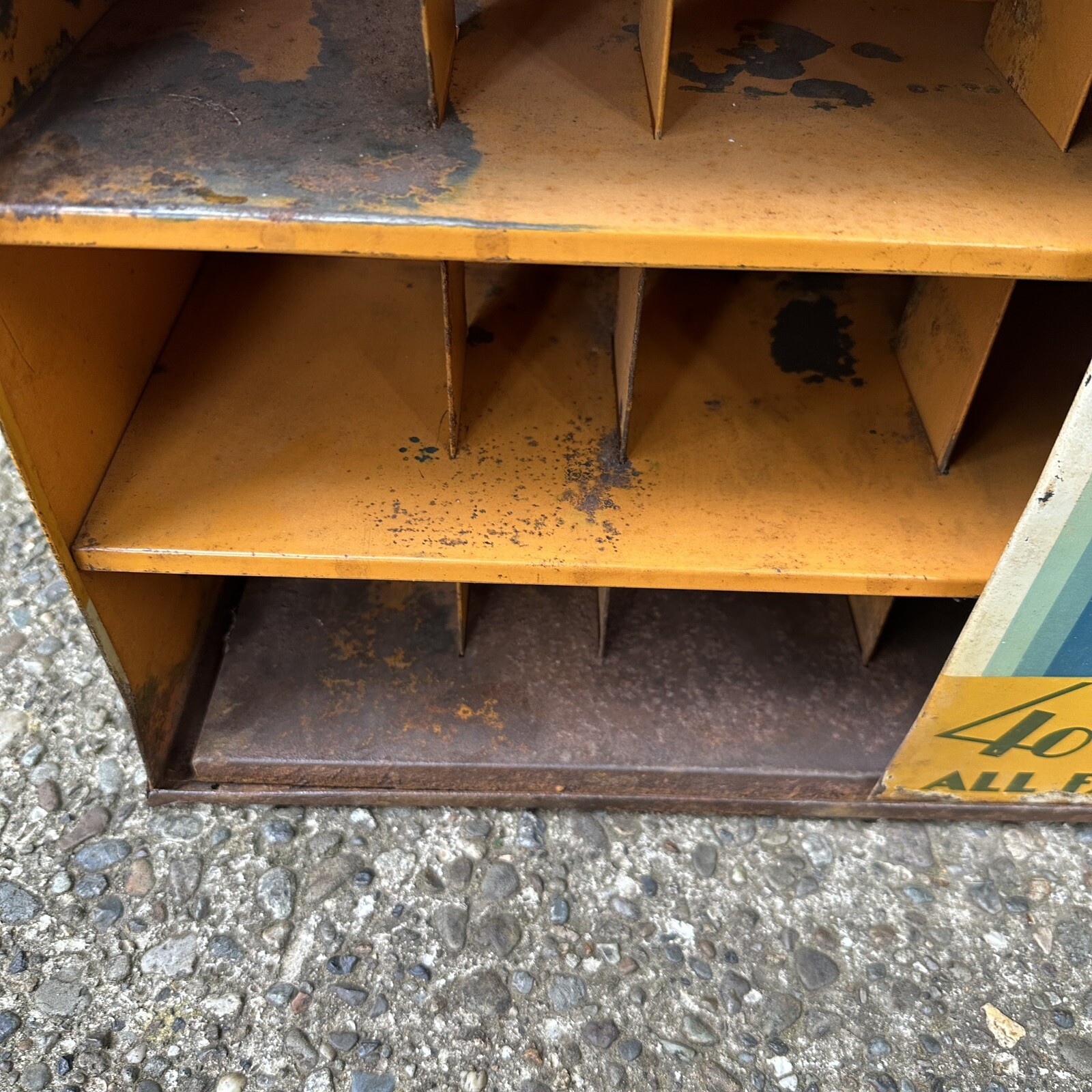VINTAGE ANTIQUE TIN RIT DYE STORE COUNTERTOP DISPLAY CABINET 21x7x13”