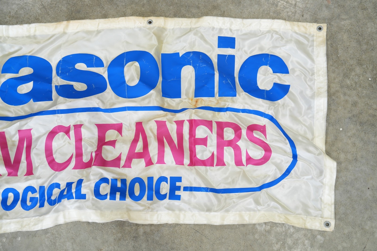 Vintage Panasonic Canister Vacuum Cleaner Sign Banner store Display RARE