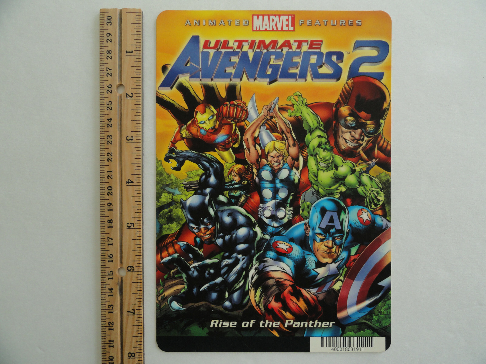 MARVEL ULTIMATE AVENGERS 2 – BLOCKBUSTER VIDEO BACKER CARD 5″X8″ NO MOVIE