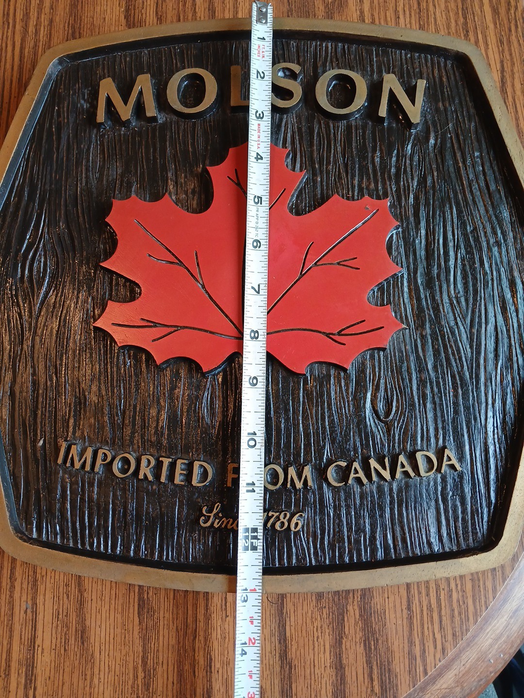 Molson Vintage Beer Bar Tavern Sign “Imported From Canada” Maple Leaf Logo 13×13