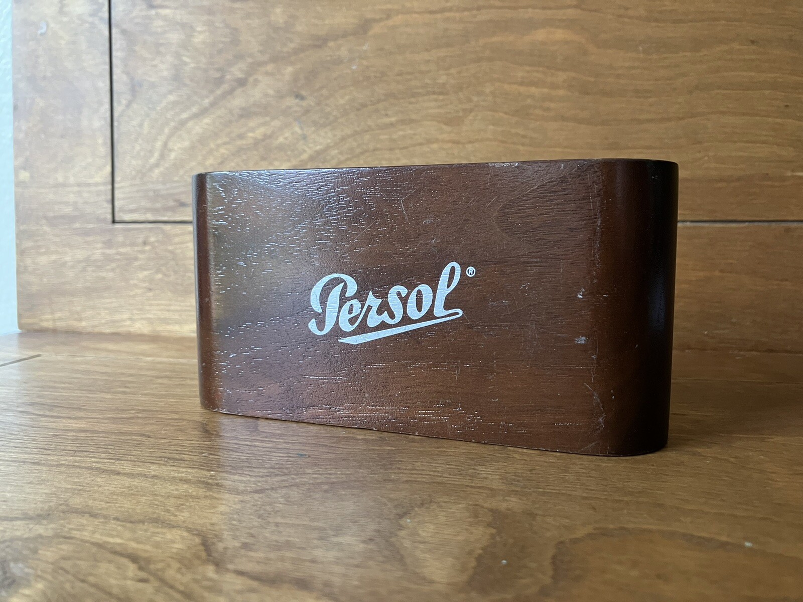 Vintage Persol store display wood sign rare art deco style eyeglasses sunglasses