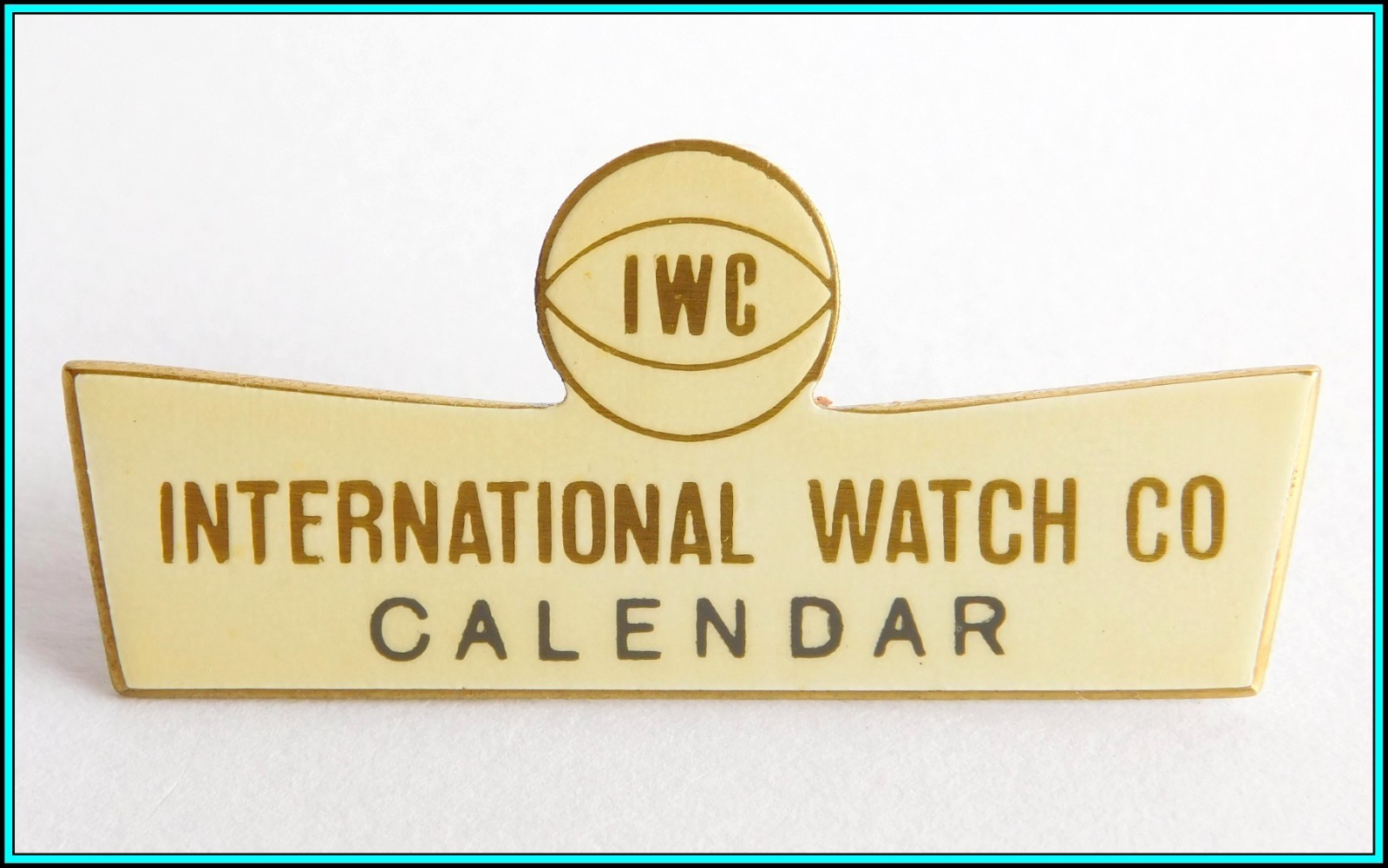 IWC – RARE VINTAGE 1960’s IWC Enameled WINDOW SHOP DISPLAY SIGN: “Calendar”