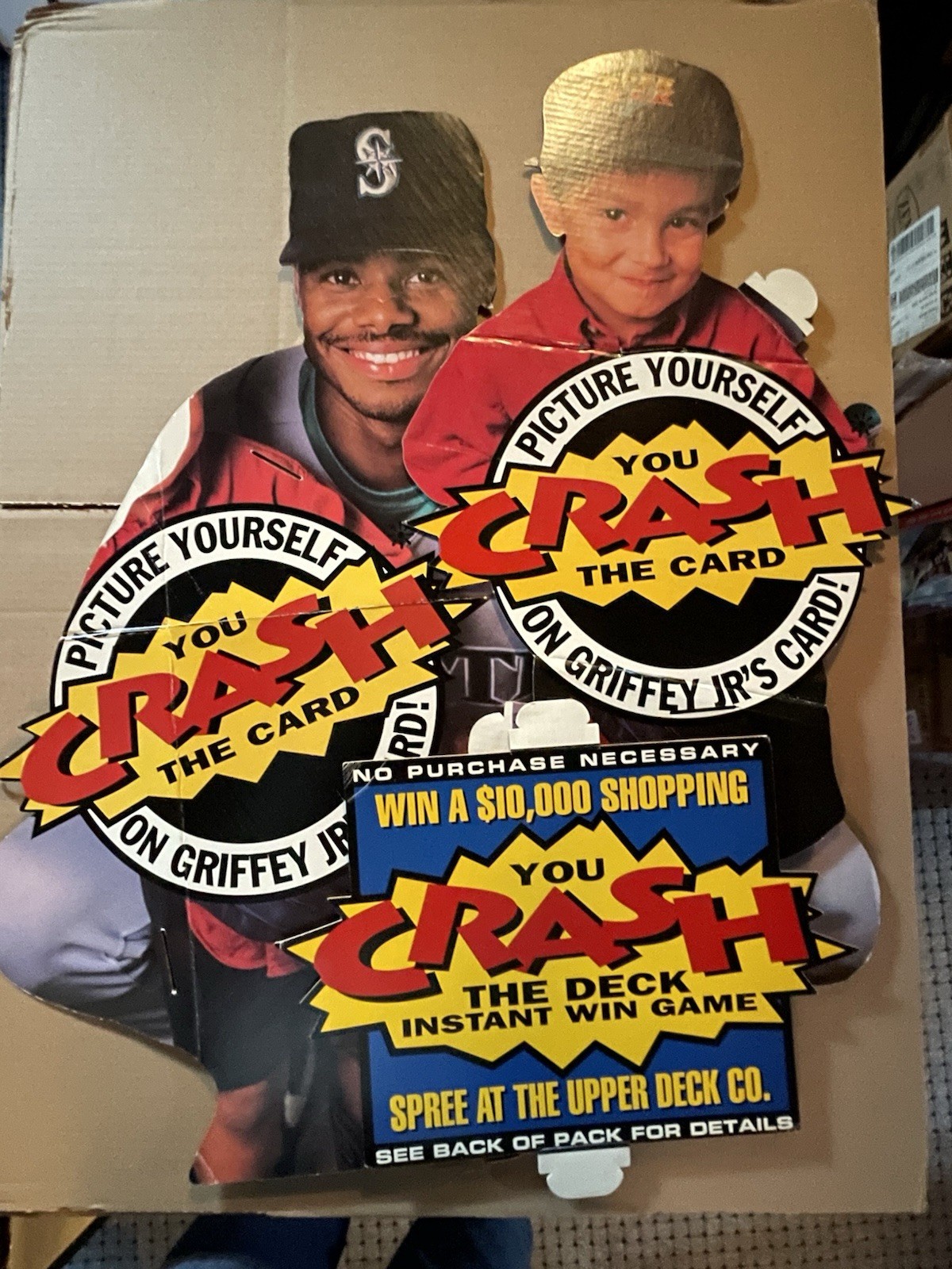 Griffey Jr Upper Deck Cardboard Standup Display Approx. 31” X 40” Complete!
