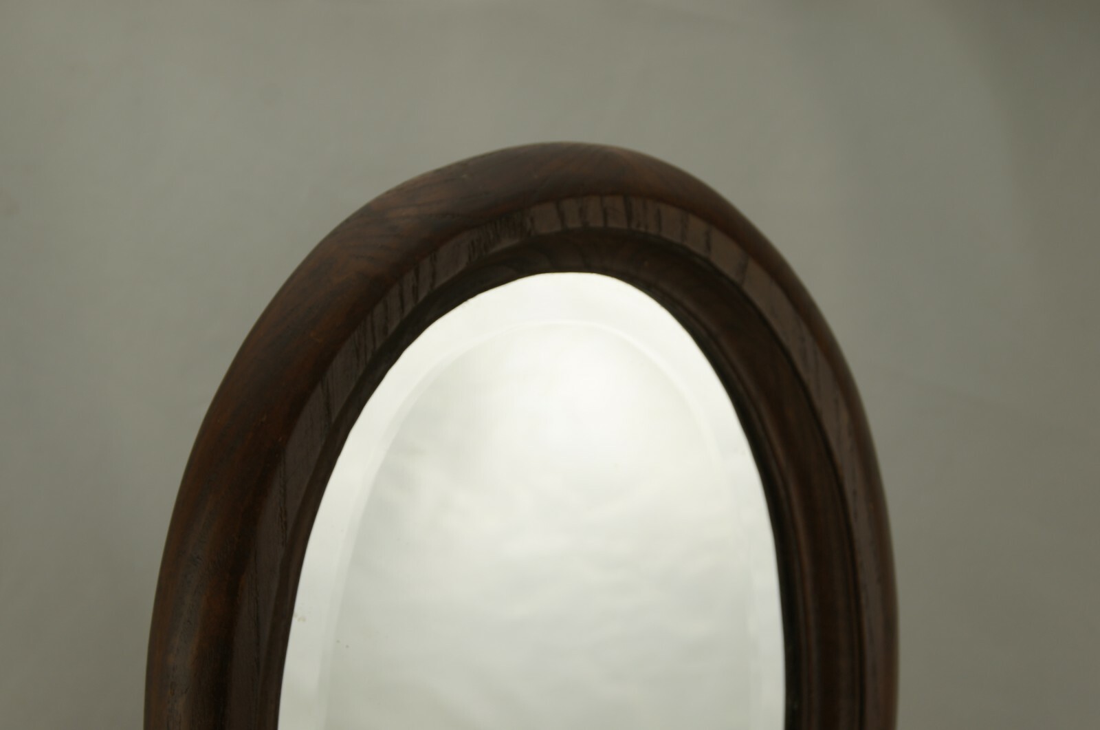 PA Estate Find Wooden Store Counter Display Mirror Vanity Beveled Round