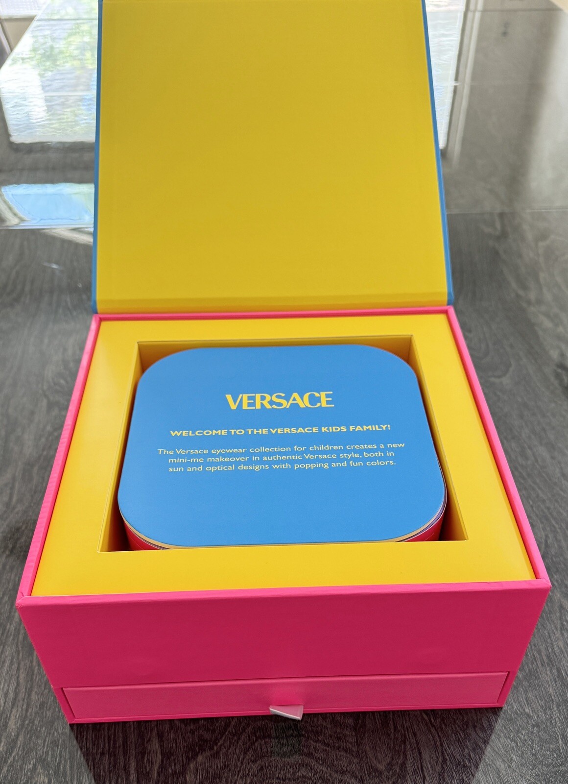 VERSACE Sunglasses/Eyeglasses Store Display Blue Pink Stand Dealer Authentic