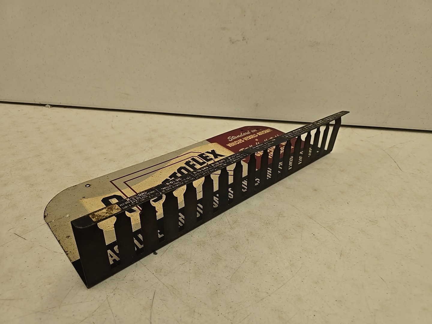 Vintage Resistoflex Gasoline Oil Lines Advertising Store Display Rack Sign