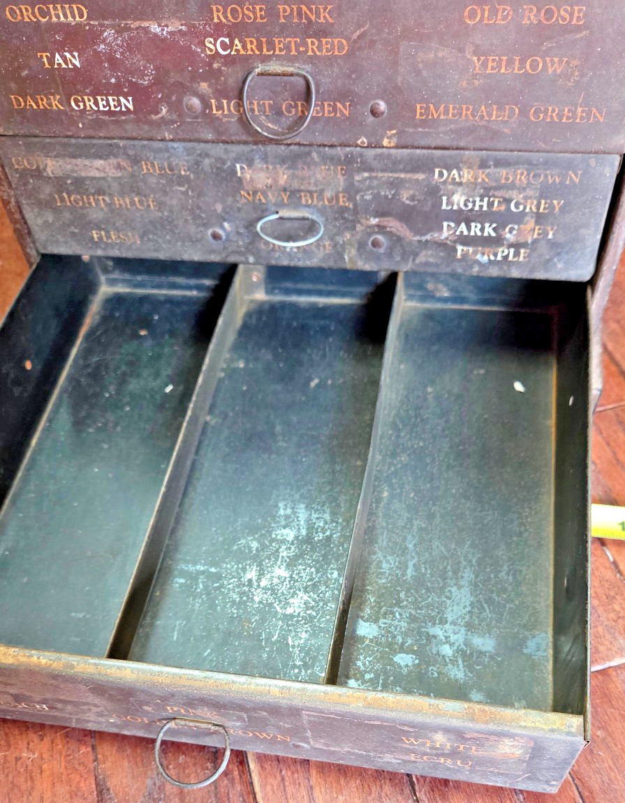 Vintage Rit Dye General Country Store Advertising Display Cabinet W/ Drawers