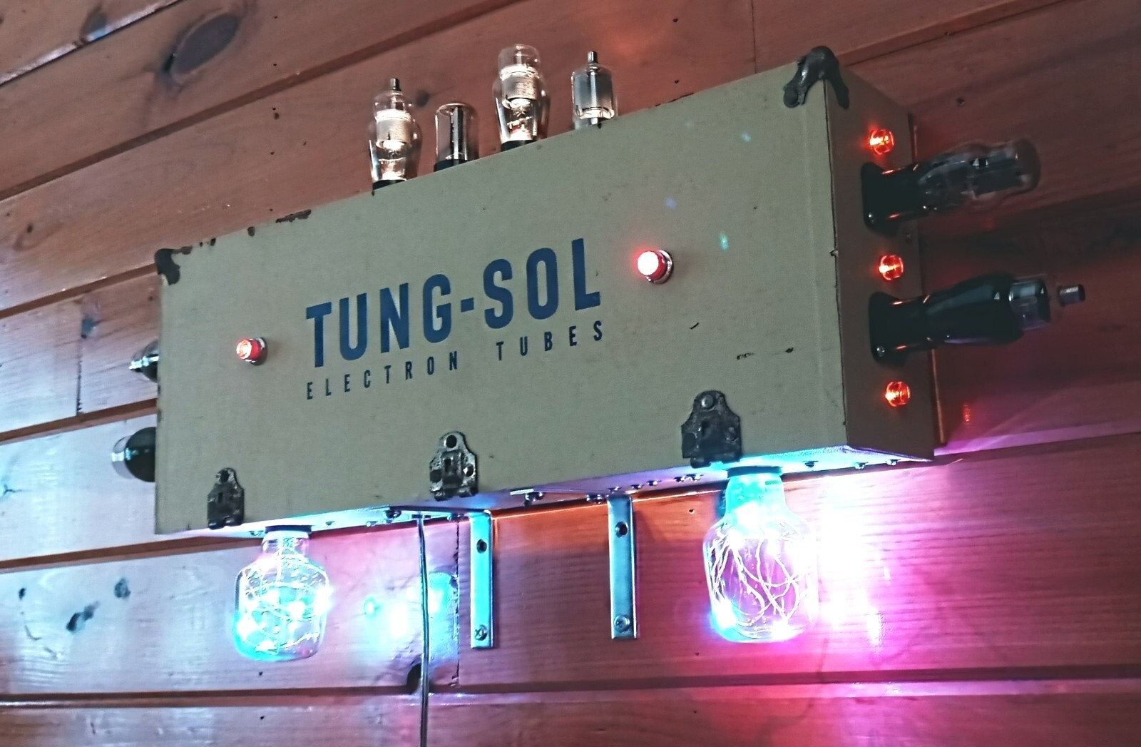 Vintage Folk Art Lighted Sign Advertising Display Tung-Sol Electron Power Tube