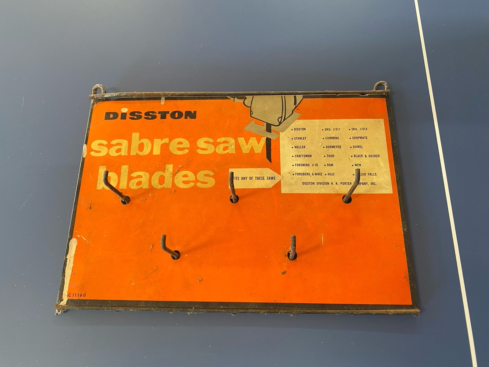 DISSTON Saber Saw Blade Hardware Store Metal Display Rack Advertising Sign