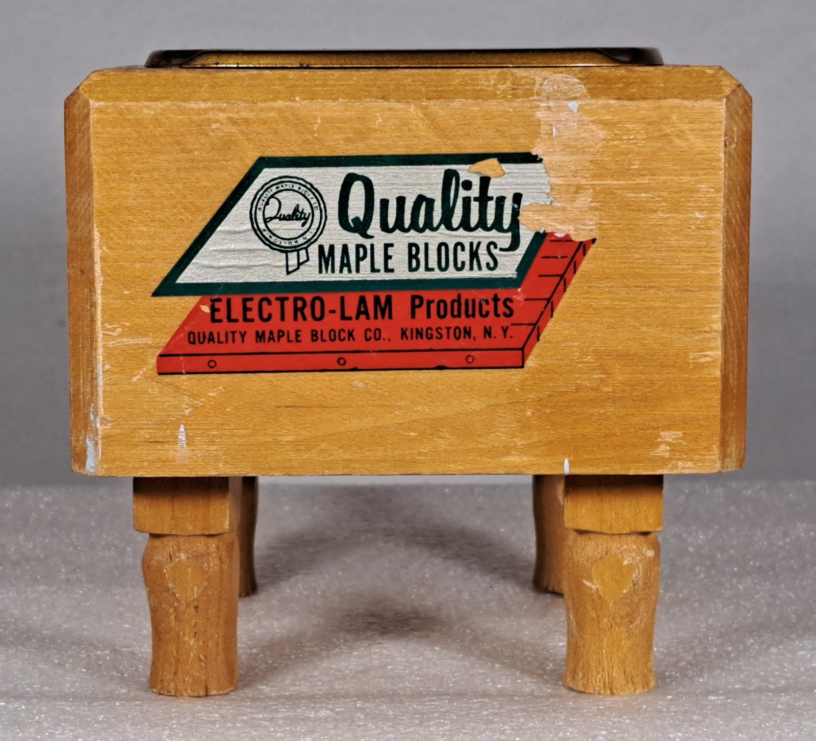 Old Salesman Sample Size Maple Butcher Block Electro-Lam Kingston NY Advertising