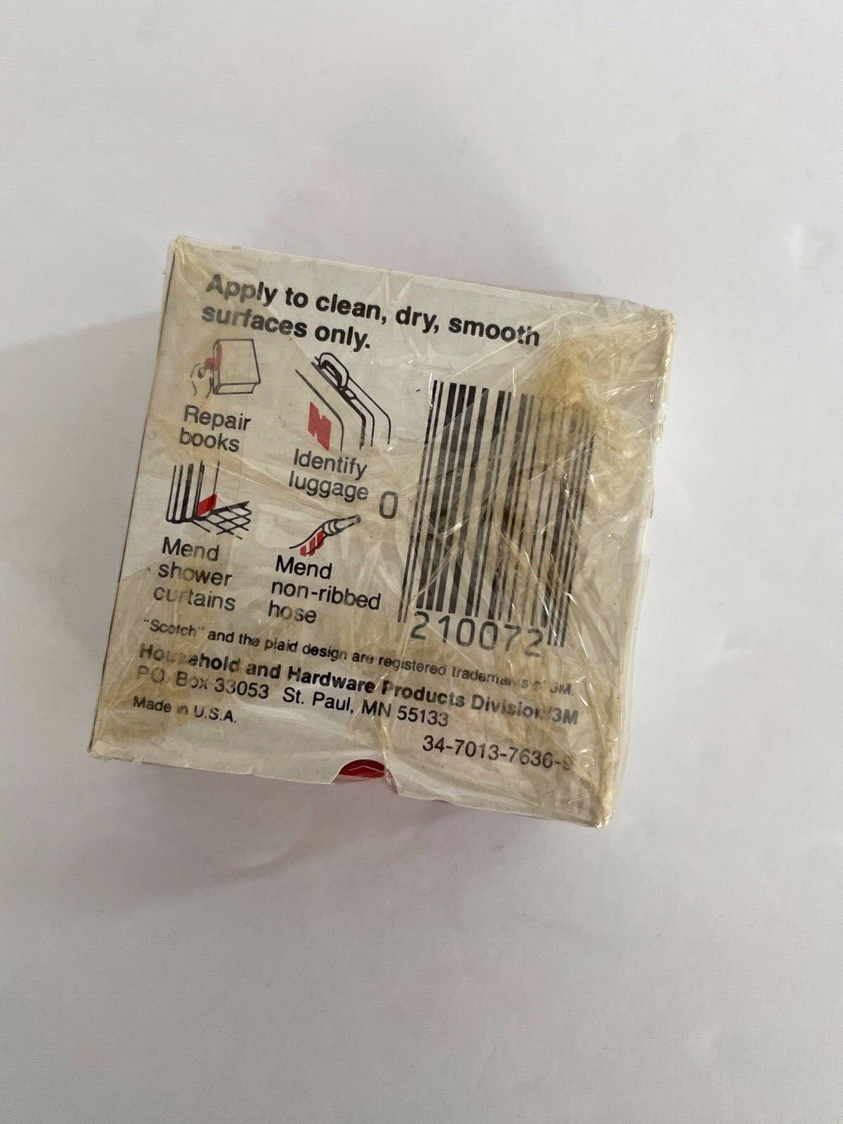 Lot of 6 NOS 1970’s Scotch 3M Plastic Tape – 3.47 Yards Each Red Made in USA