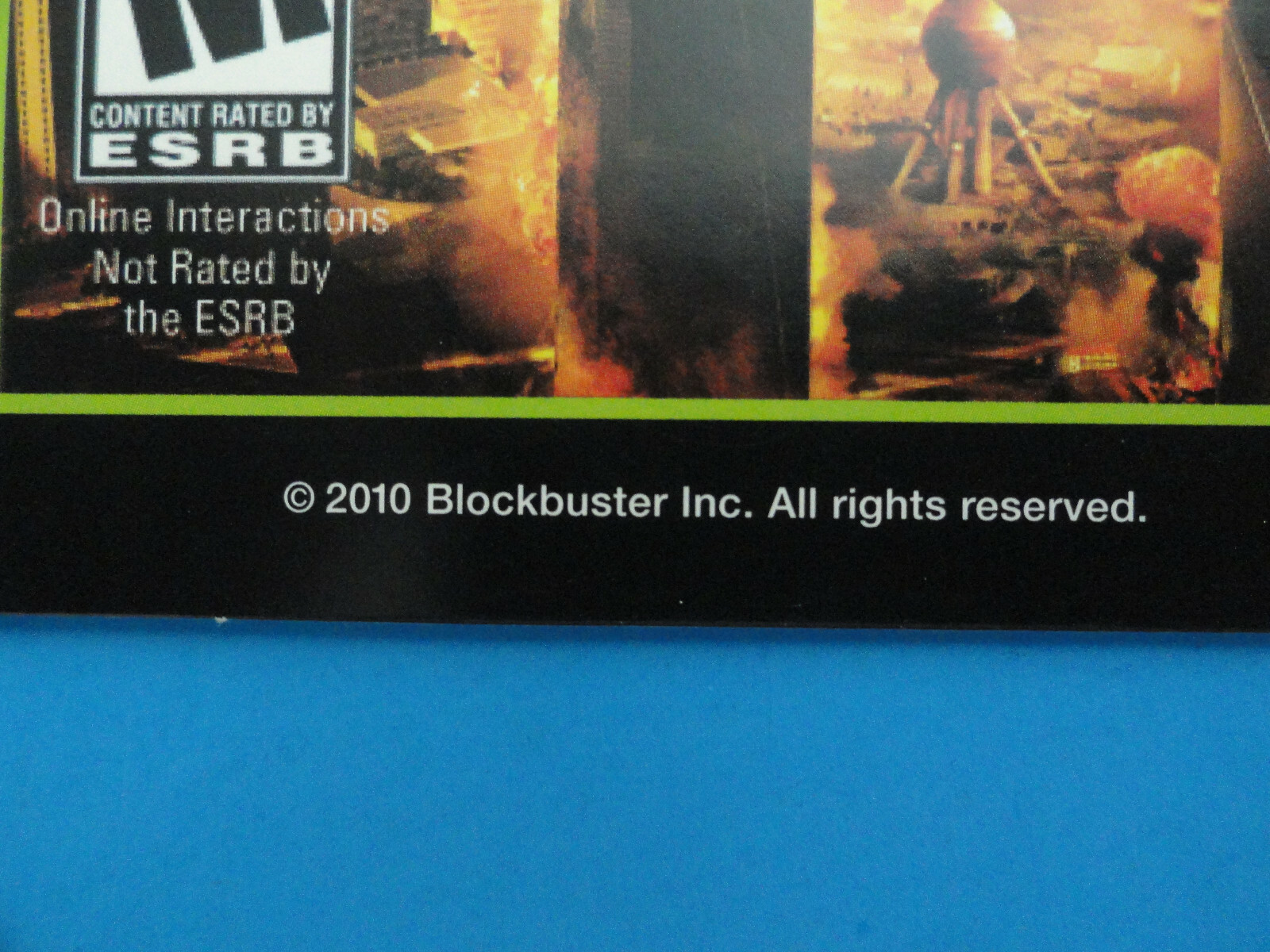 XBOX 360 ARMY OF TWO THE 40TH DAY BLOCKBUSTER VIDEO SHELF DISPLAY BACKER CARD