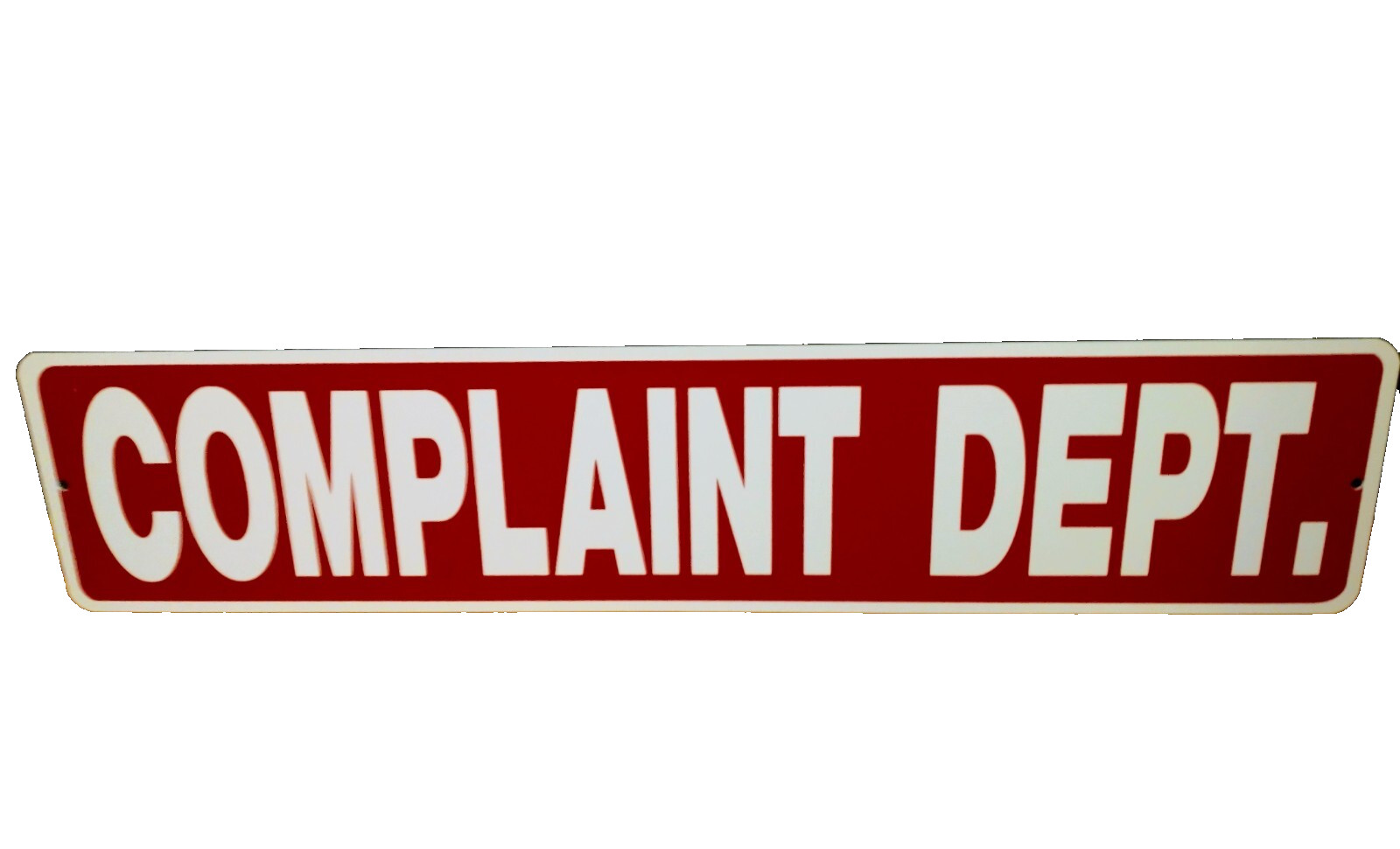Complaint Department 23″x 5″ Vinyl Sign Red Business Retail Display Large Plaque