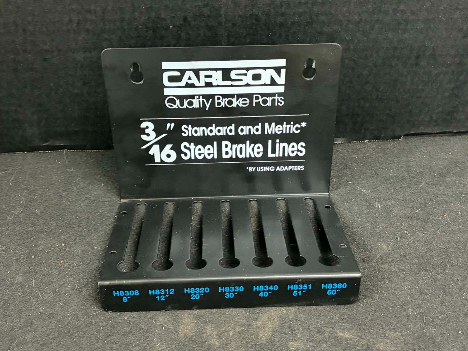CARLSON 3/16″ STANDARD AND METRIC STEEL BRAKE LINES STORE DISPLAY RACK