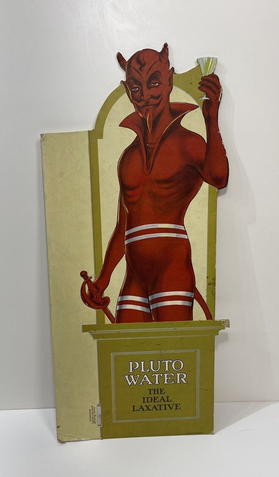 Rare Set Antique Vtg Pluto Water Lithograph Cardboard Signs Store Displays 25”