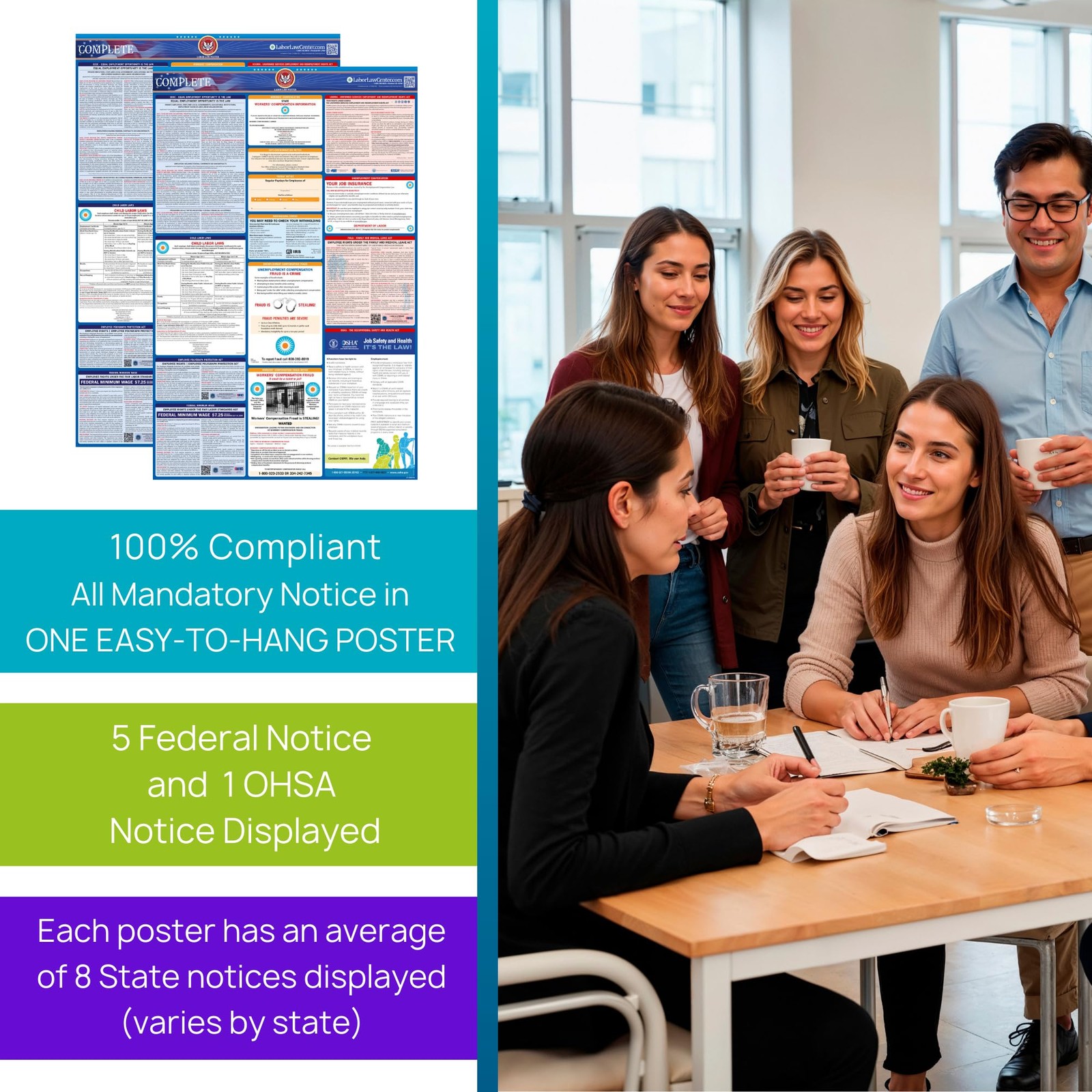 New York 2026 Labor Law Poster – State & Federal OSHA, EEOC, FMLA, Min Wage