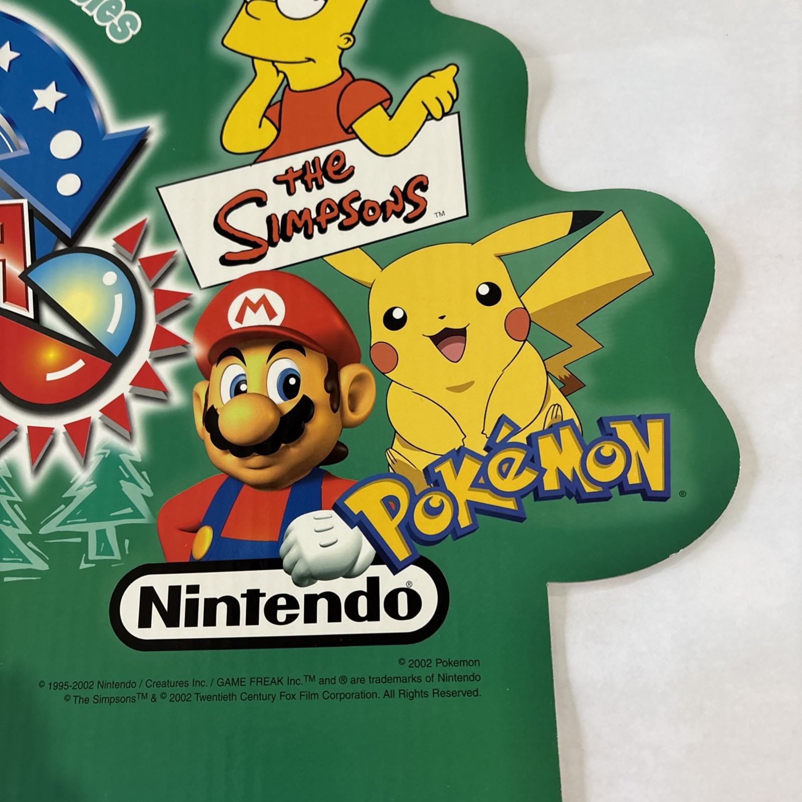 Gacha TOMY Cardboard Advertising Display Disney Nintendo Pokemon (2002) 23″x17″