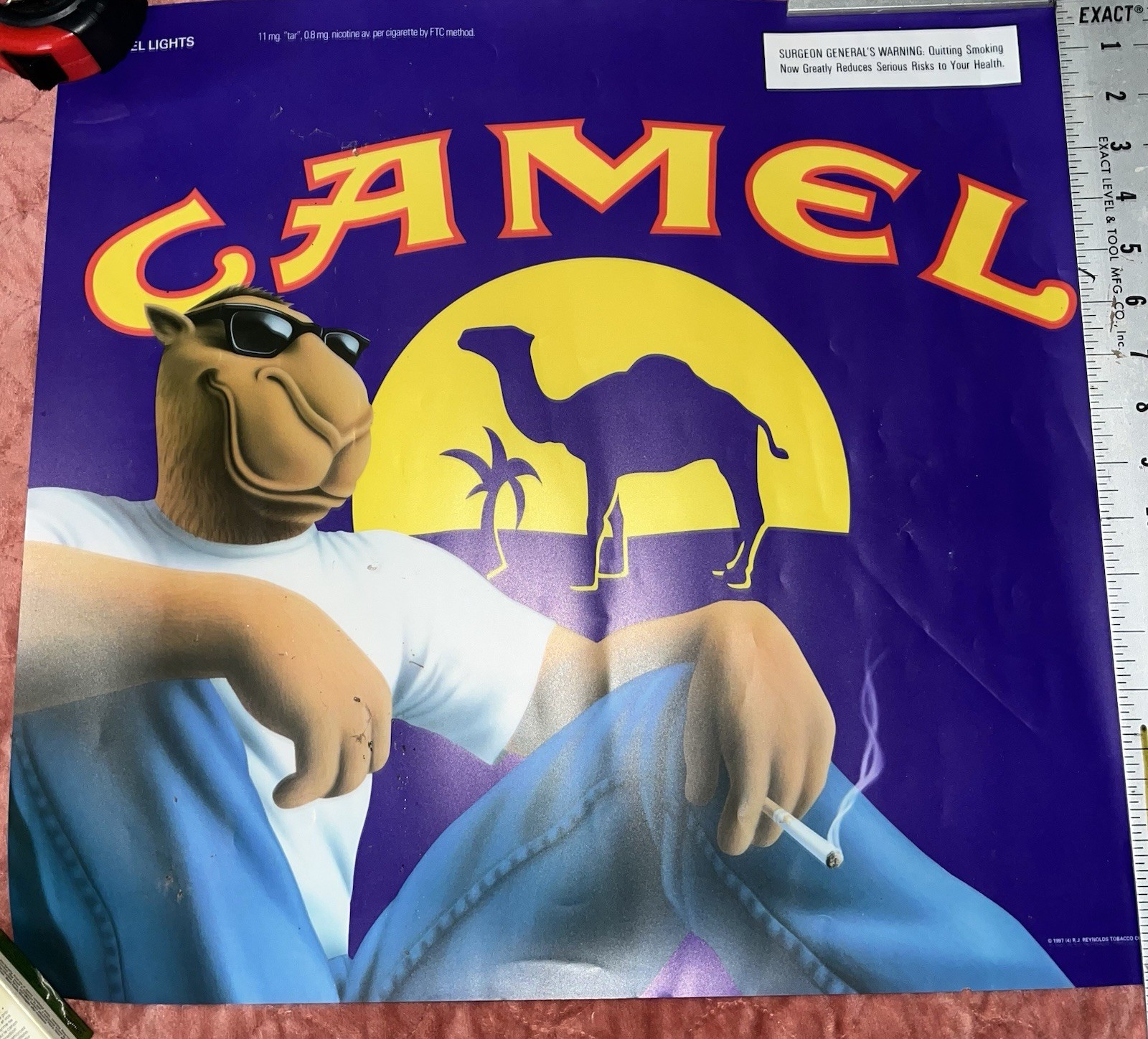 Vintage Joe Camel Plastic Store Sign Transparency 20″ x 18″ from 1997 NEW