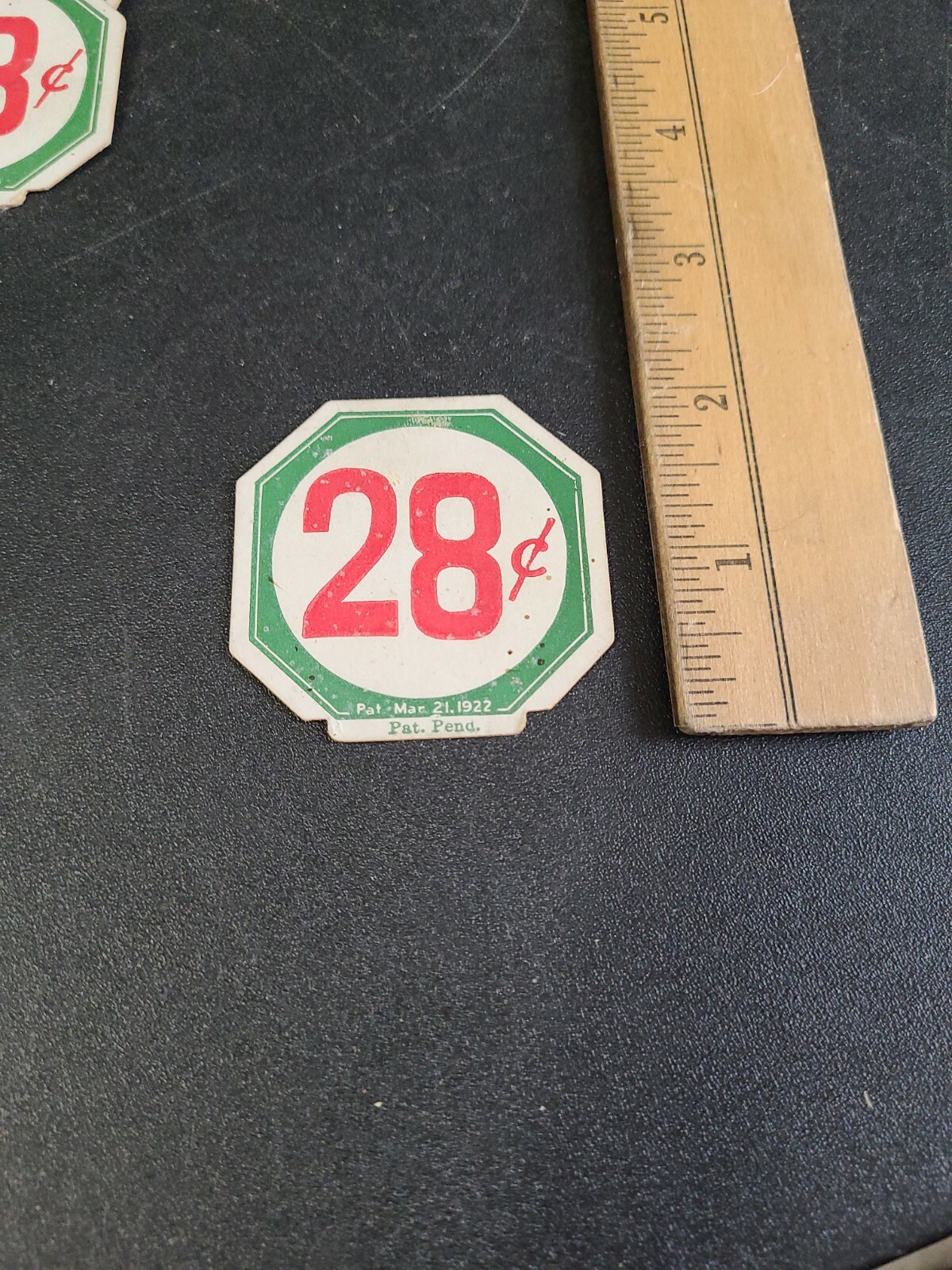 Vintage 1922 Country Store Shelf Price Tag 2×2 28c