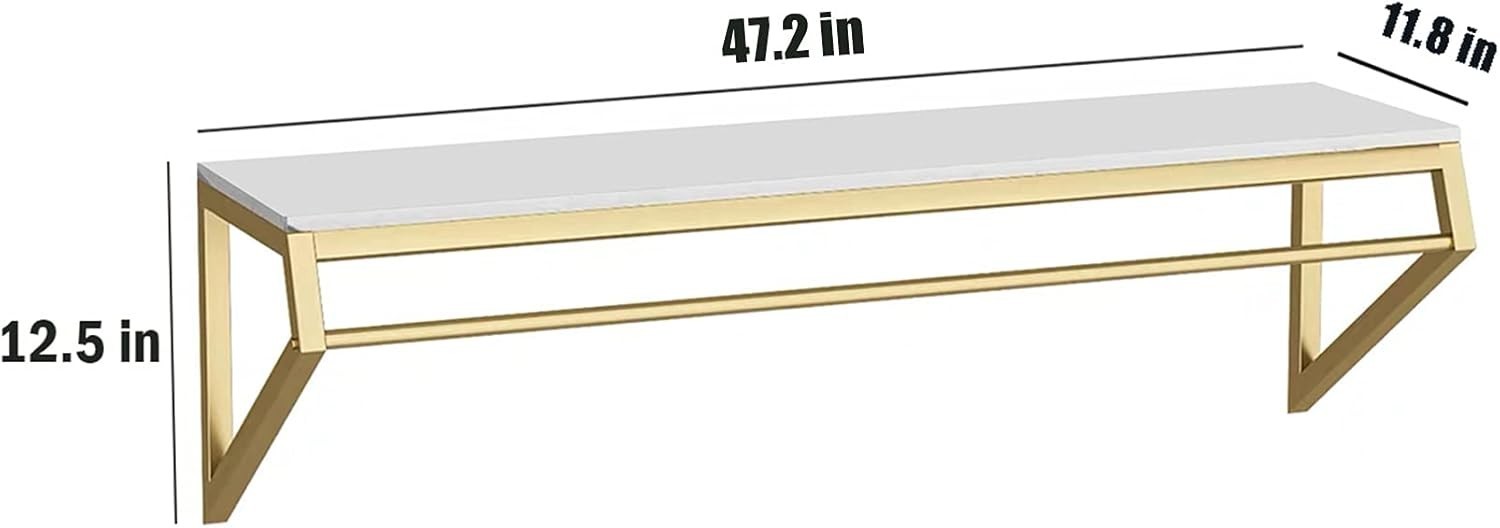 FURVOKIA Modern Clothing Store Heavy Duty Metal Display Gold Square Tube B-47.2L