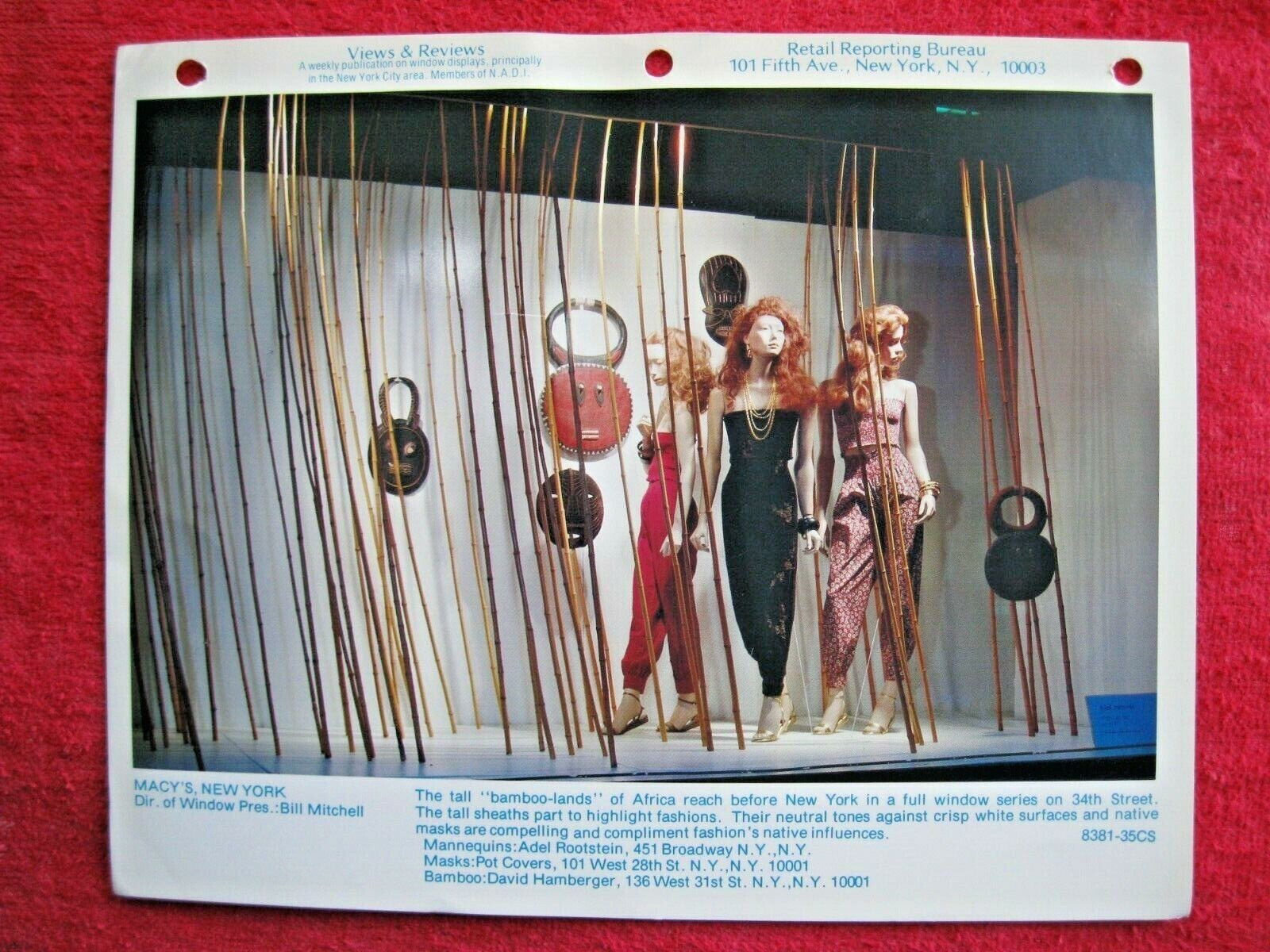 1970’s MACY’S STORE WINDOW DISPLAY BAMBOO LANDS OF AFRICA PHOTOGRAPH PRINT #64