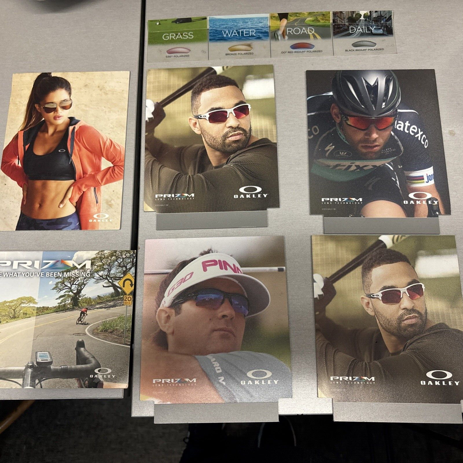 Oakley PRIZM Promotional Counter Display Cards LOT – 2014-15