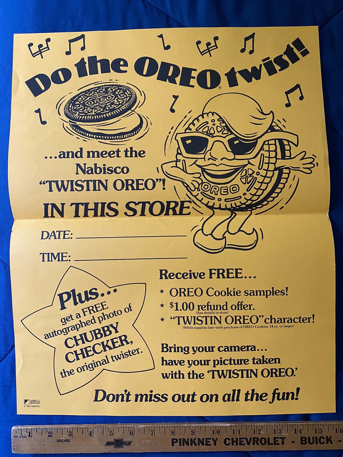 Vintage 1990 OREO “Twistin Oreo” In-Store Event Poster / Advertisement, Nabisco