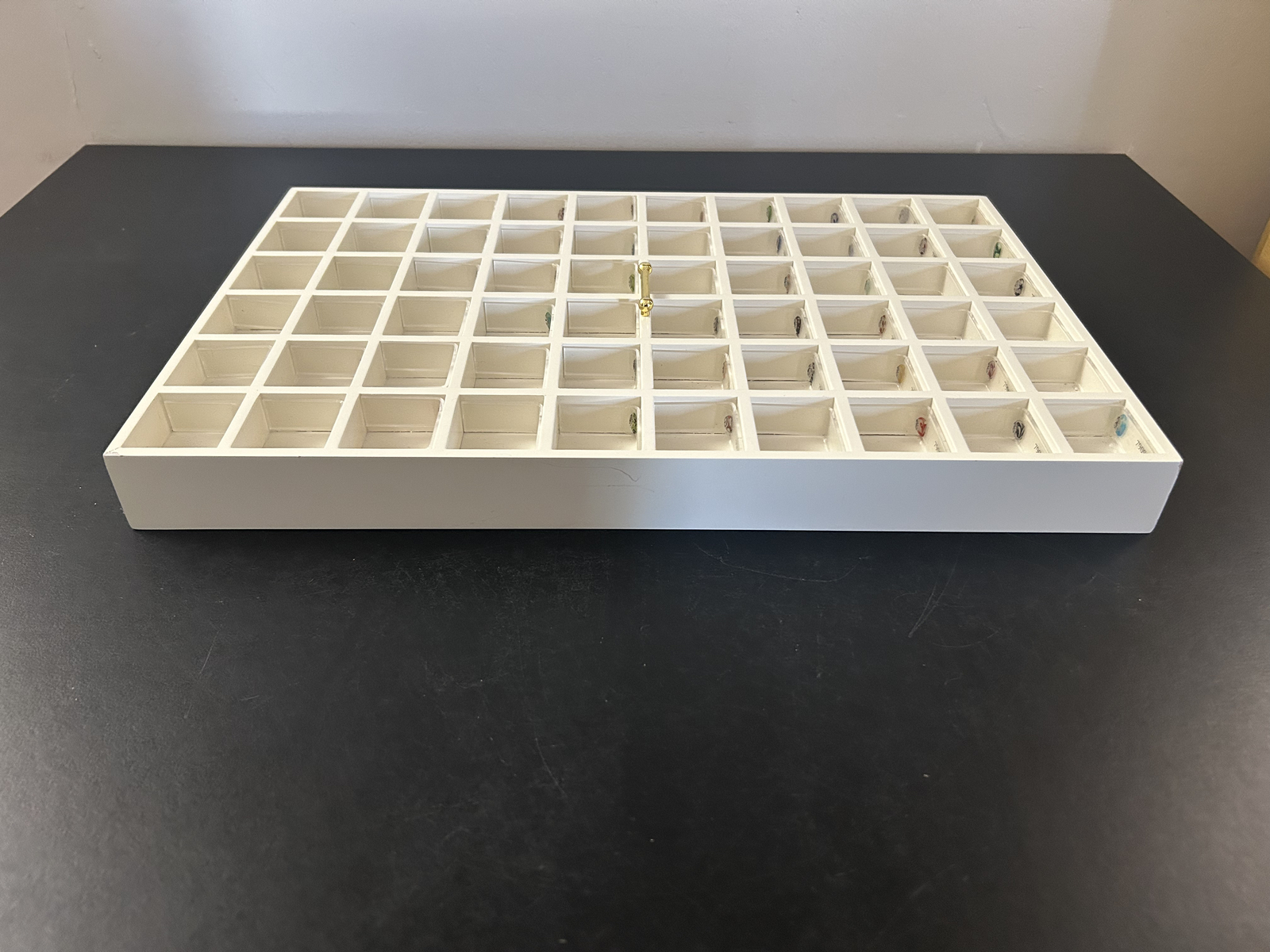 White Wooden Tray Display 60 Wells * for Gems, Rings & Charms* Pondora